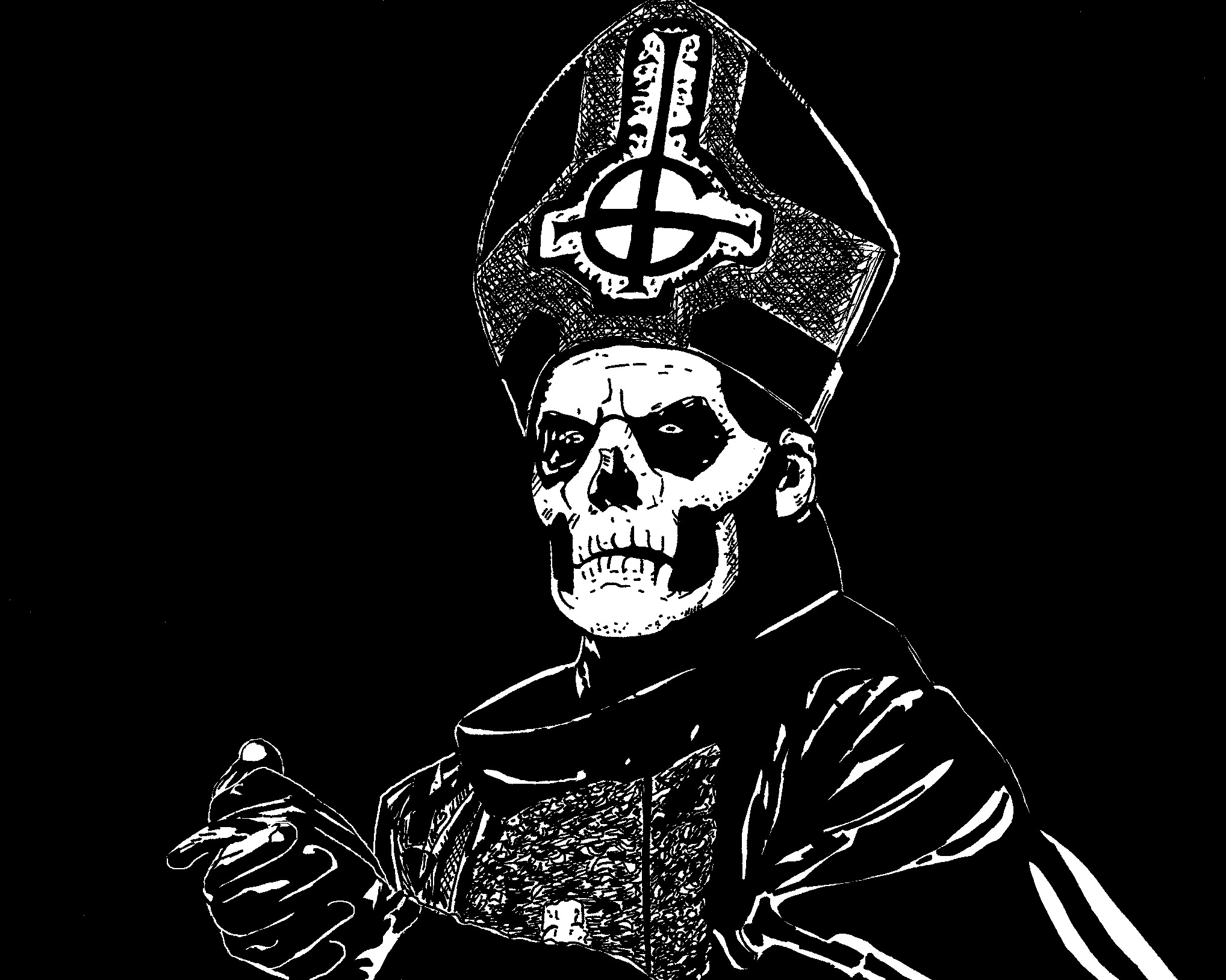 Ghost (Band): Infestissumam won the 2014 Grammis Award for Best Hard Rock and Metal Album. 2040x1630 HD Background.