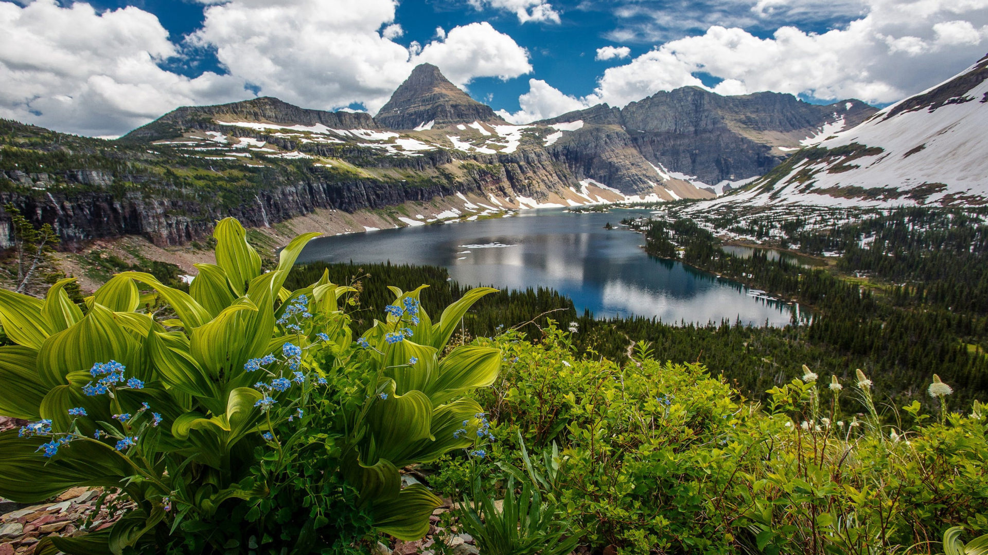 Glacier National Park Montana, Hidden Lake, Bearhat Mountain, Reynolds landscape, 1920x1080 Full HD Desktop