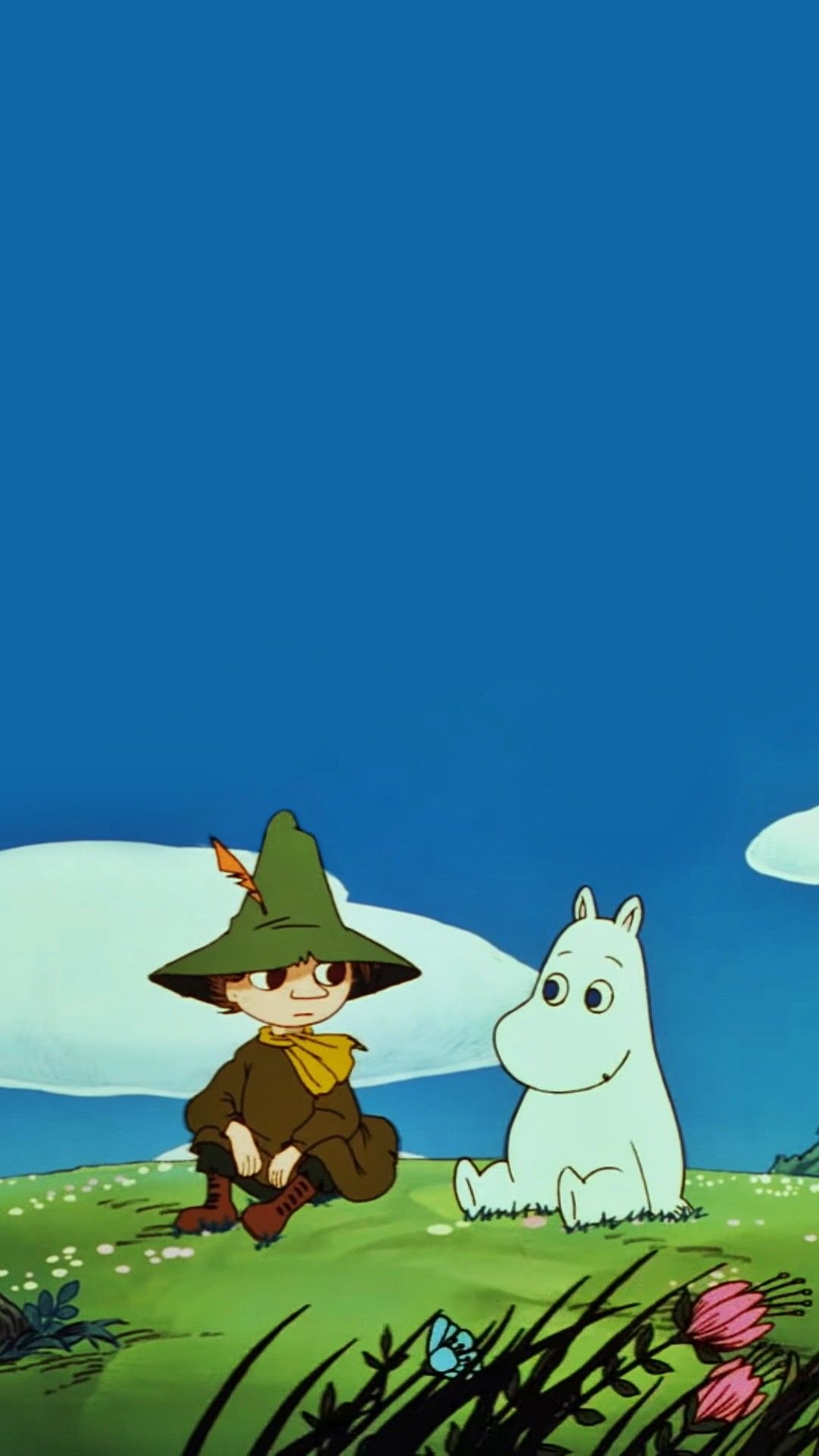 Moomin: Moomintroll, Snufkin, Cartoon. 1080x1920 Full HD Background.