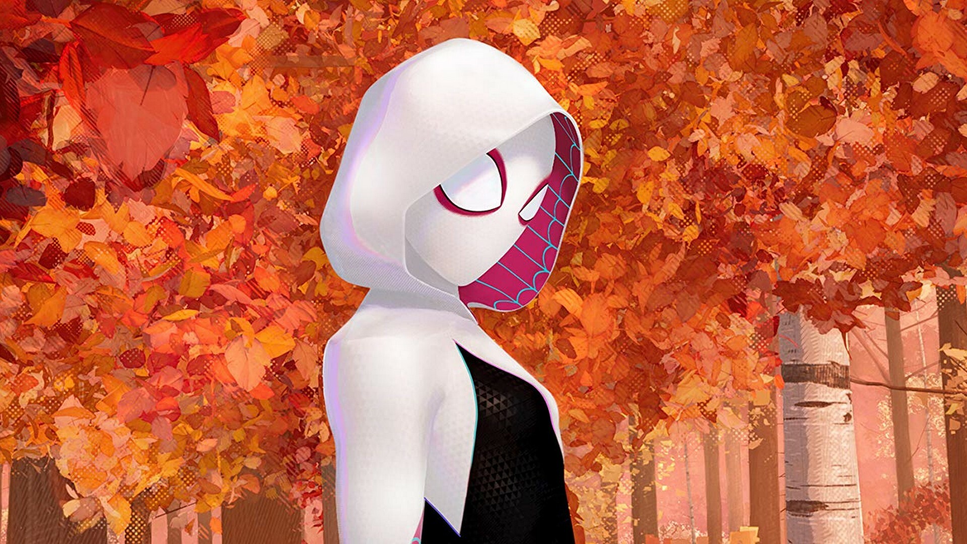 Spider-Man: Into the Spider-Verse: Gwen Stacy voiced by Hailee Steinfeld, Movie. 1920x1080 Full HD Background.