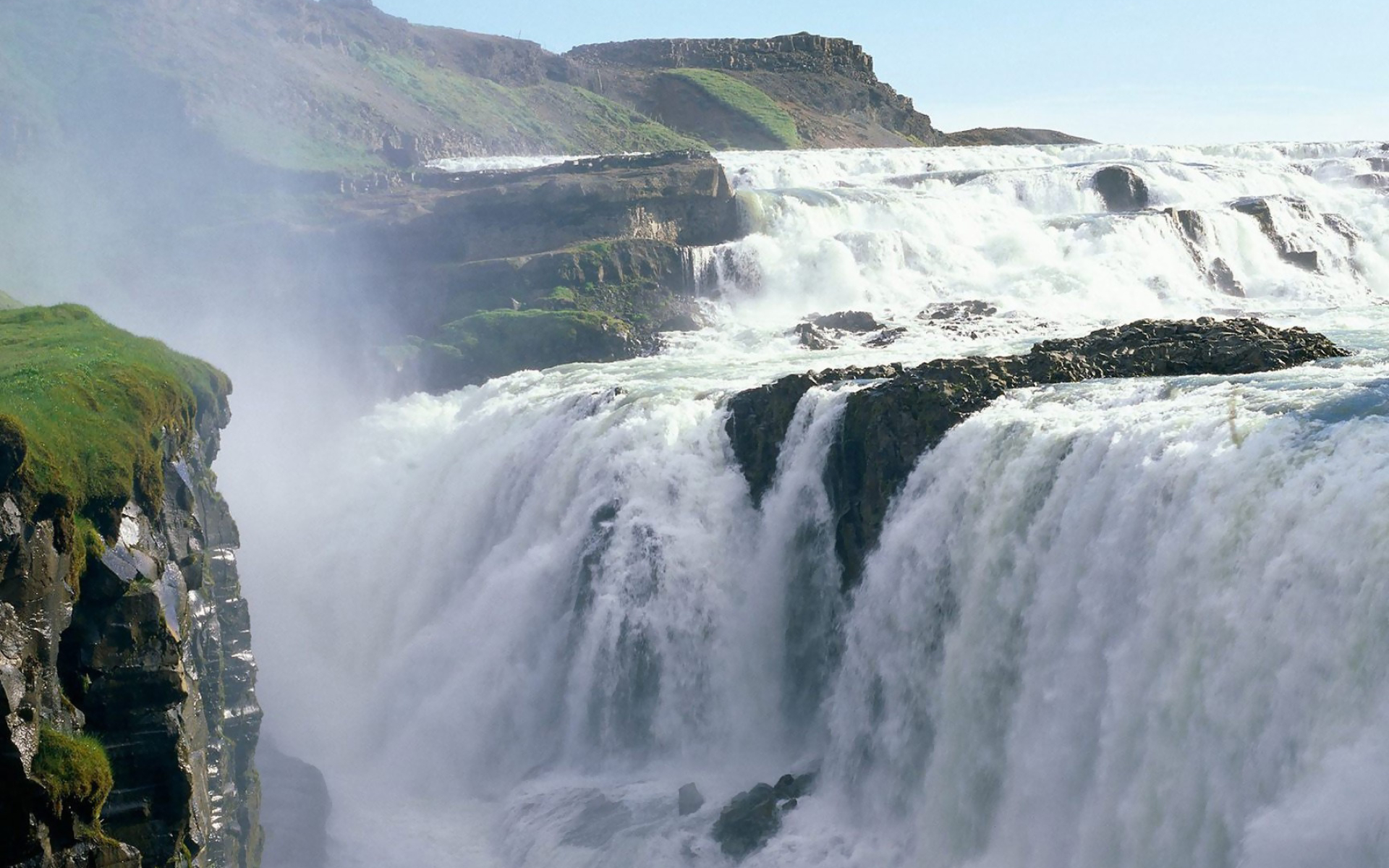 Gullfoss Waterfall, Nature wallpapers, Scenic beauty, Tranquil scenery, 1920x1200 HD Desktop