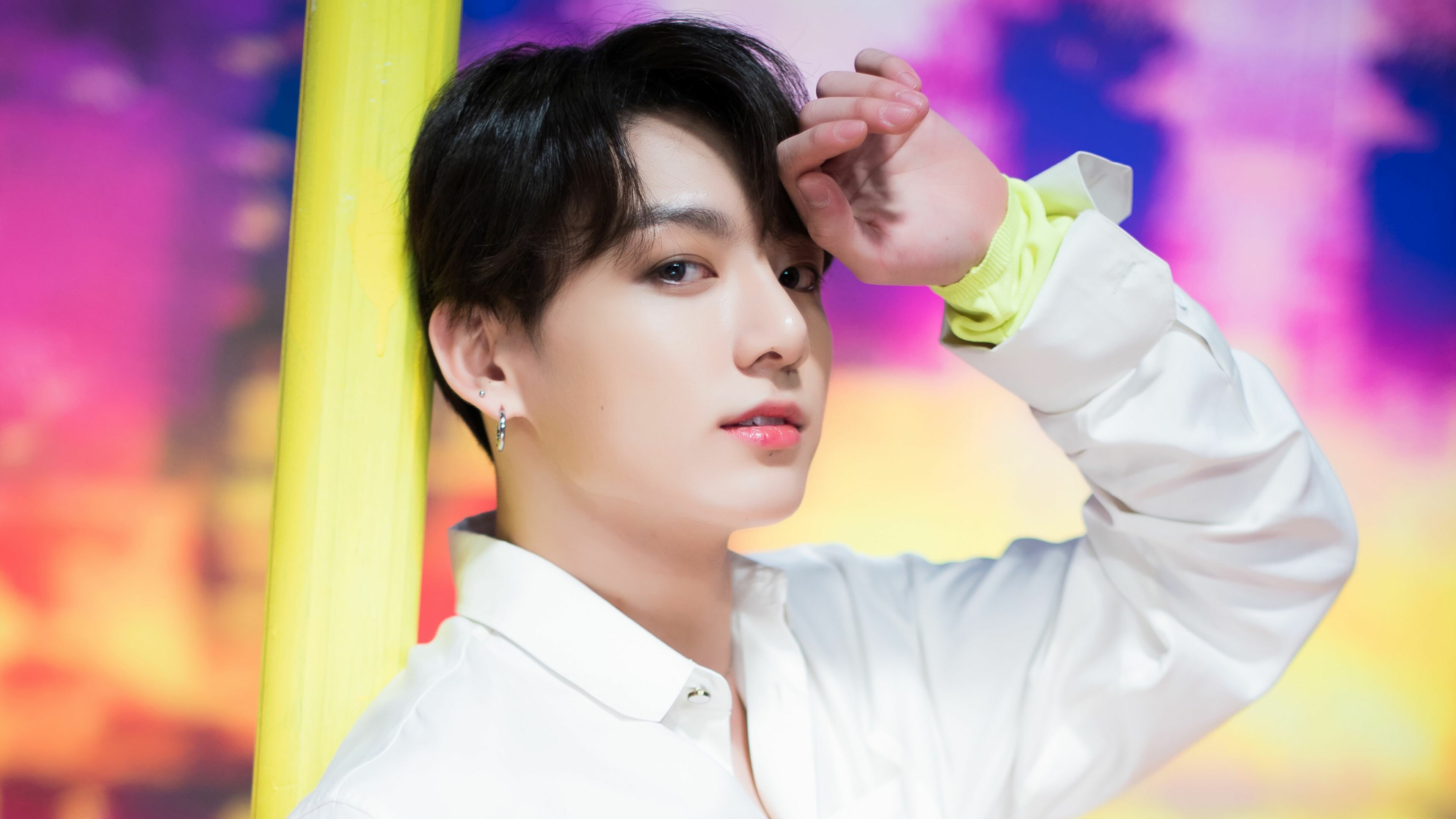 Jungkook: A member and vocalist of the South Korean boy band BTS. 3840x2160 4K Background.