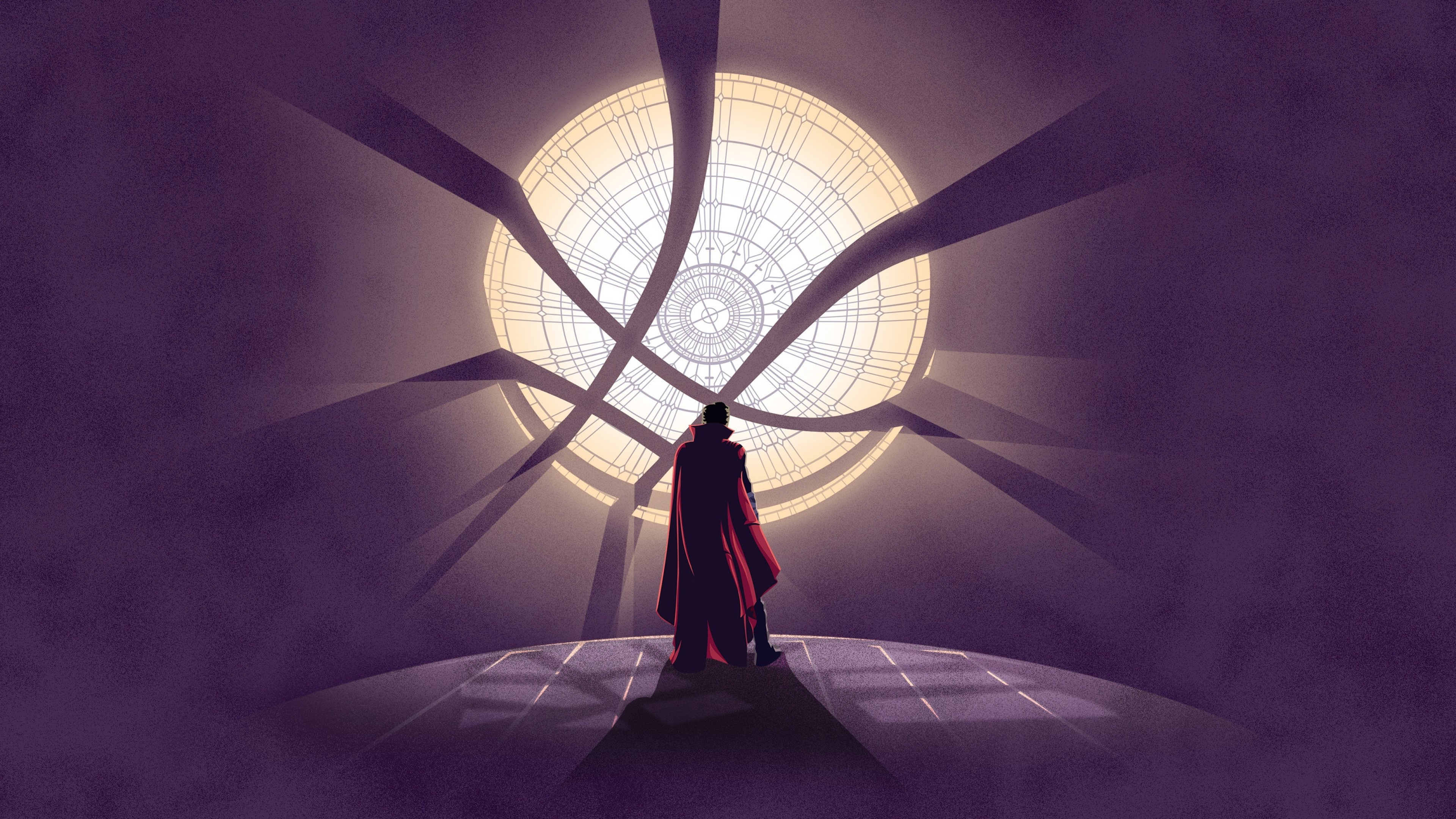 Doctor Strange, Minimalist artwork, Cape design, Enigmatic visuals, 3840x2160 4K Desktop
