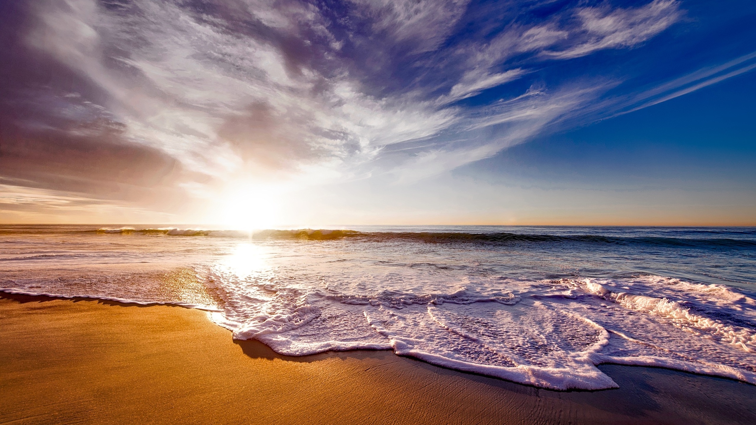 California, Ocean shore wallpapers, Dusk sunset, Serenity in nature, 2560x1440 HD Desktop