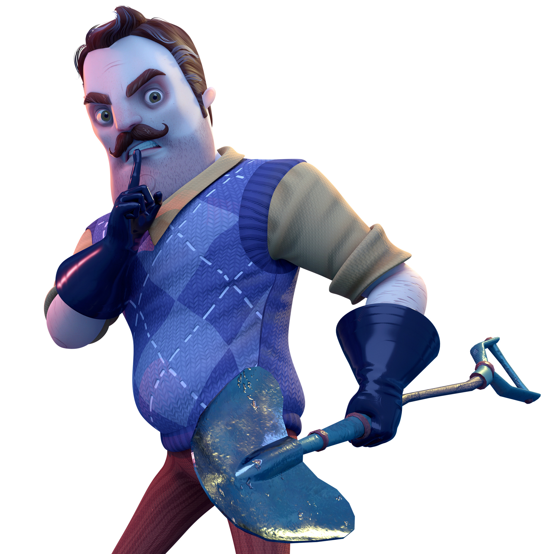 Hello Neighbor 2 (Game): Mr. Peterson, Patrols his house and defends his basement from anyone who tries to enter it. 2160x2160 HD Background.