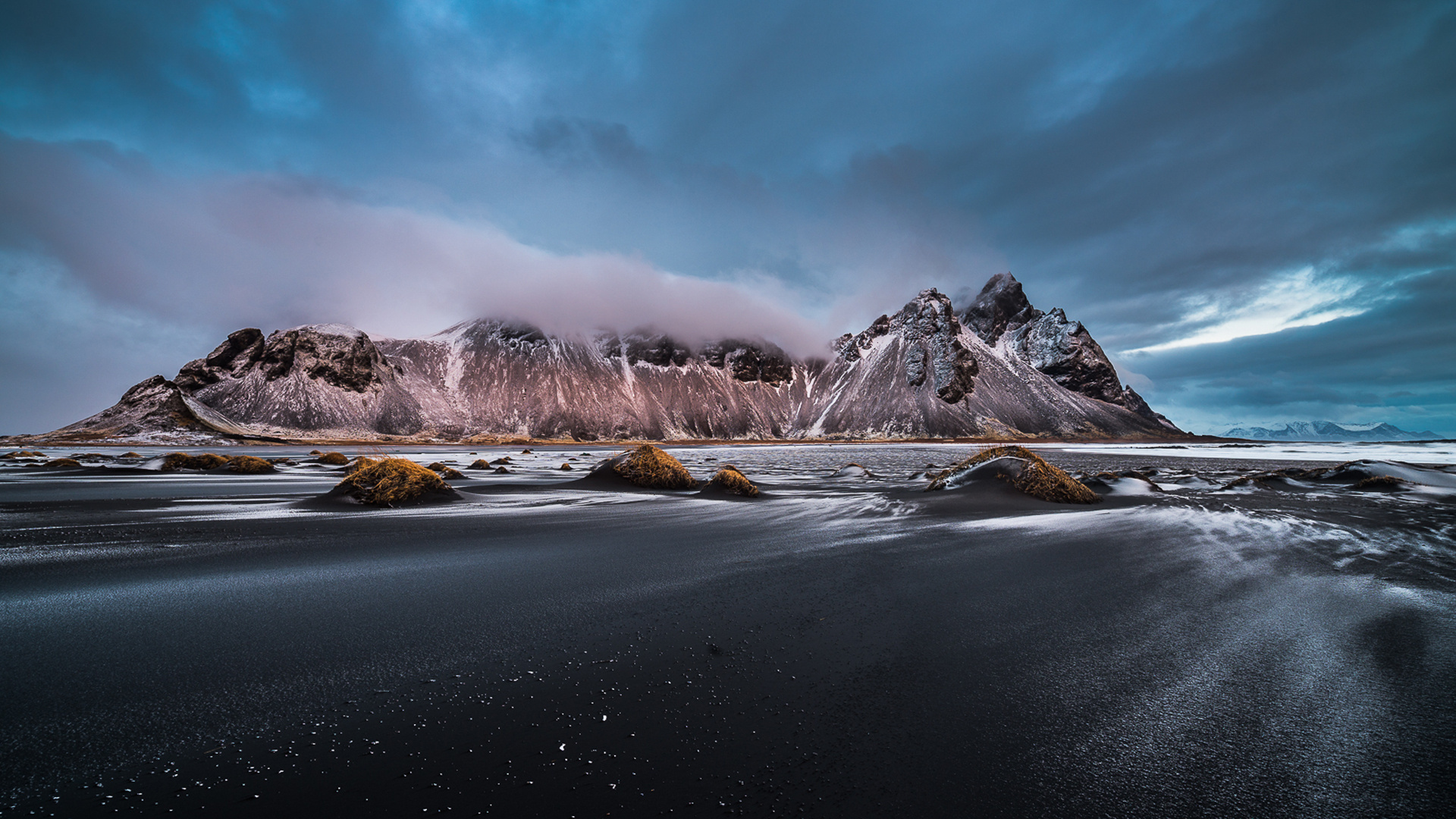 Vestrahorn, Icelandic snowy mountain, Beautiful landscape, Kde store collection, 1920x1080 Full HD Desktop