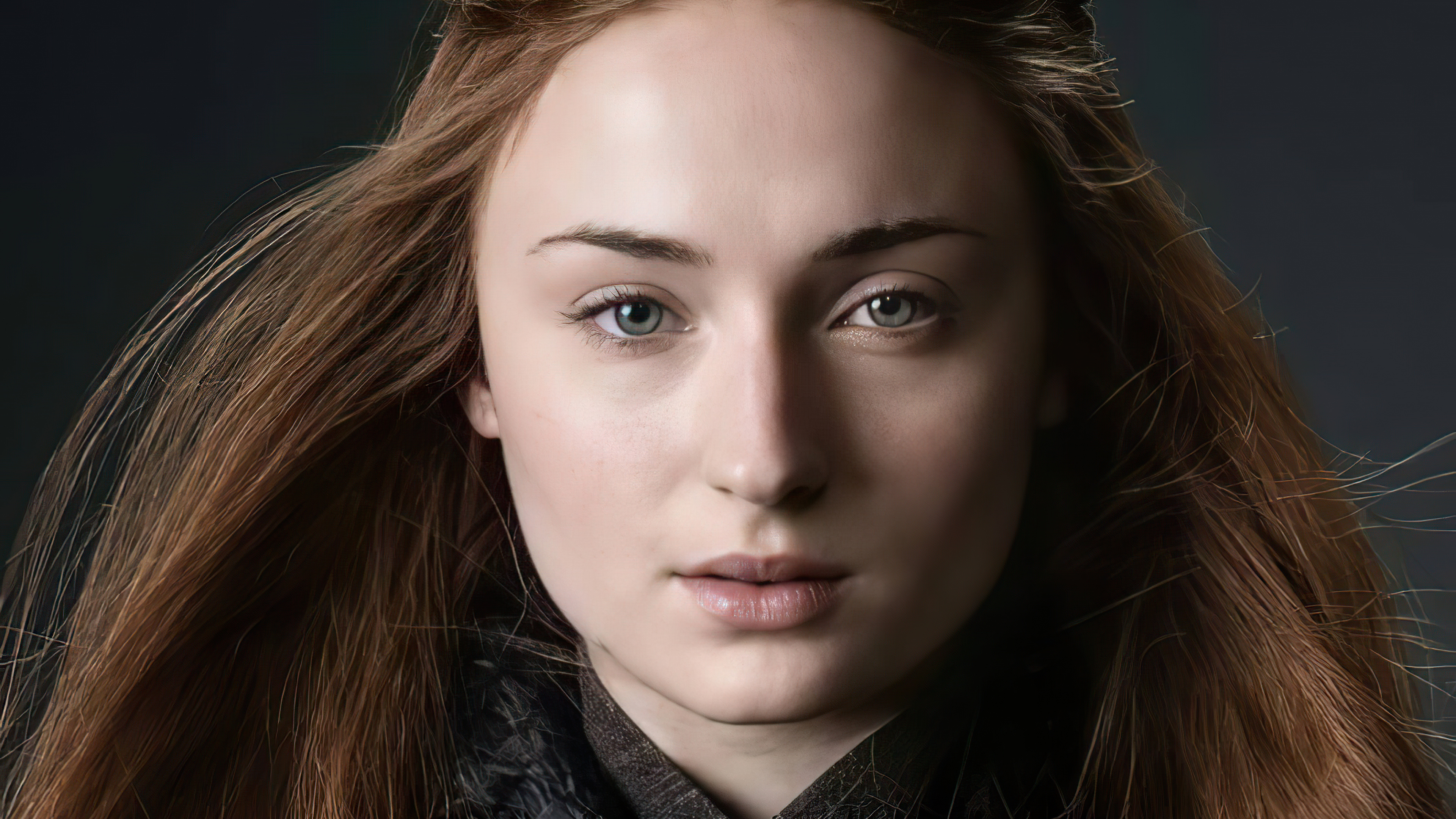 Sophie Turner: Made acting debut as Sansa Stark on the television series Game of Thrones. 3840x2160 4K Wallpaper.