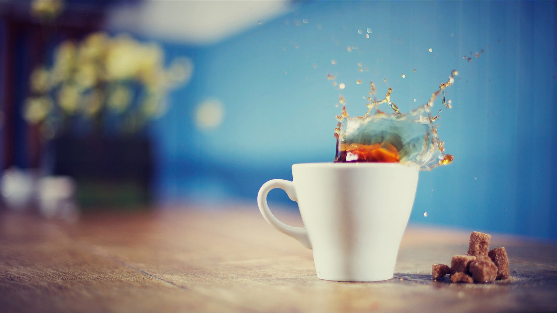 Tea: The most popular beverage consumed by two-thirds of the world's population. 1920x1080 Full HD Background.