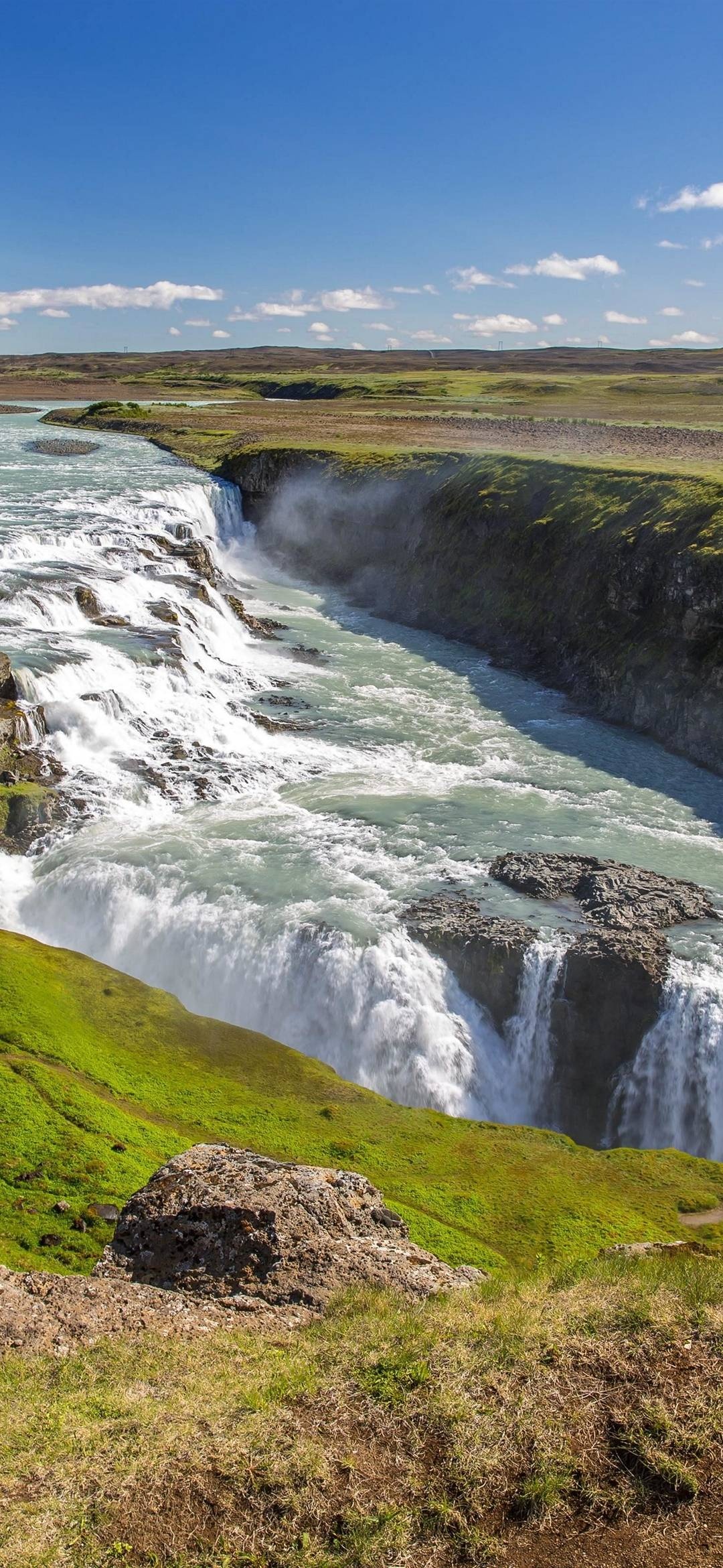 Gullfoss Waterfall, Island Wallpaper, 1080x2340 HD Handy
