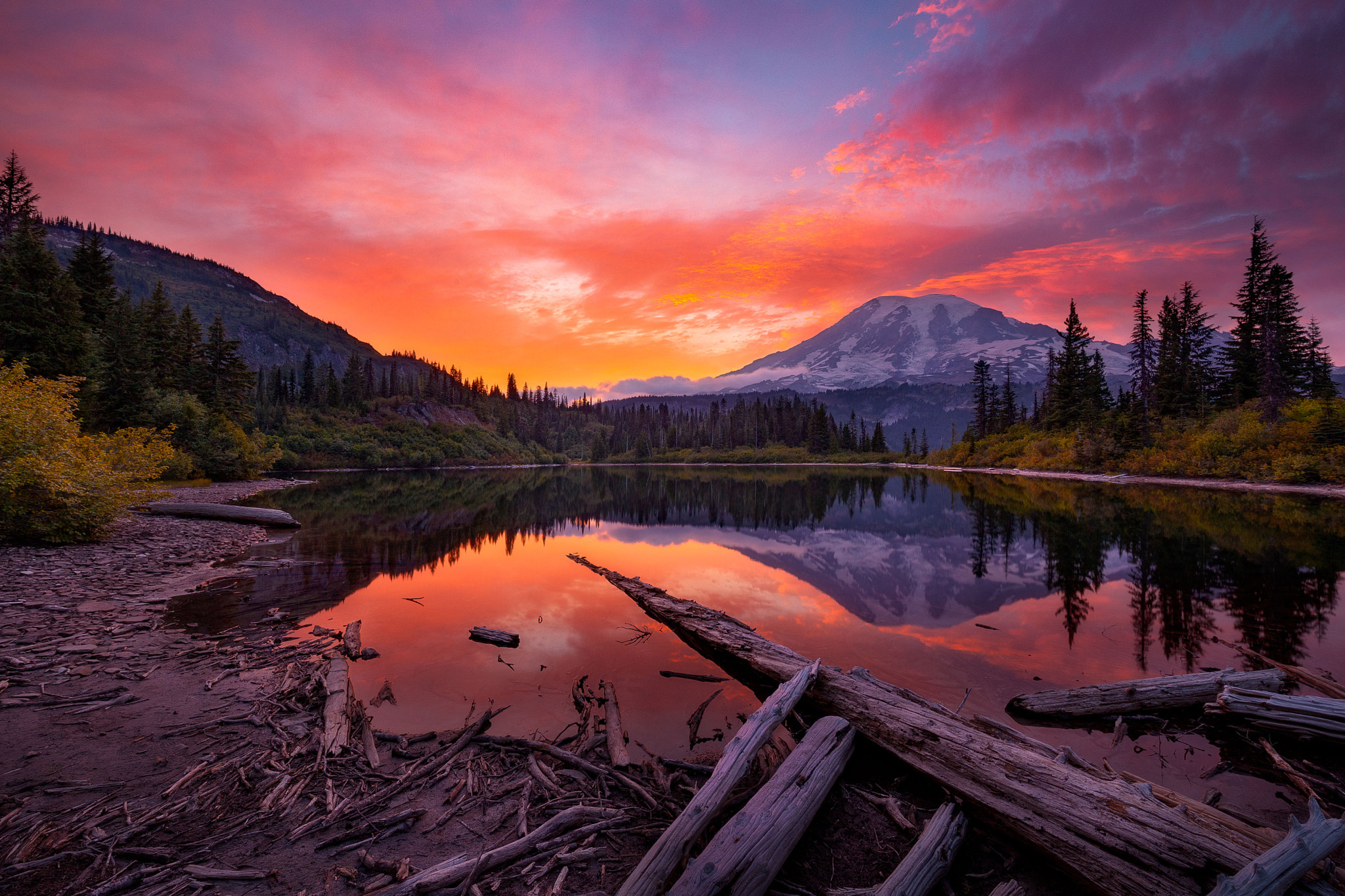 Mount Rainier National Park, Bench Lake, Sunset, 2050x1370 HD Desktop
