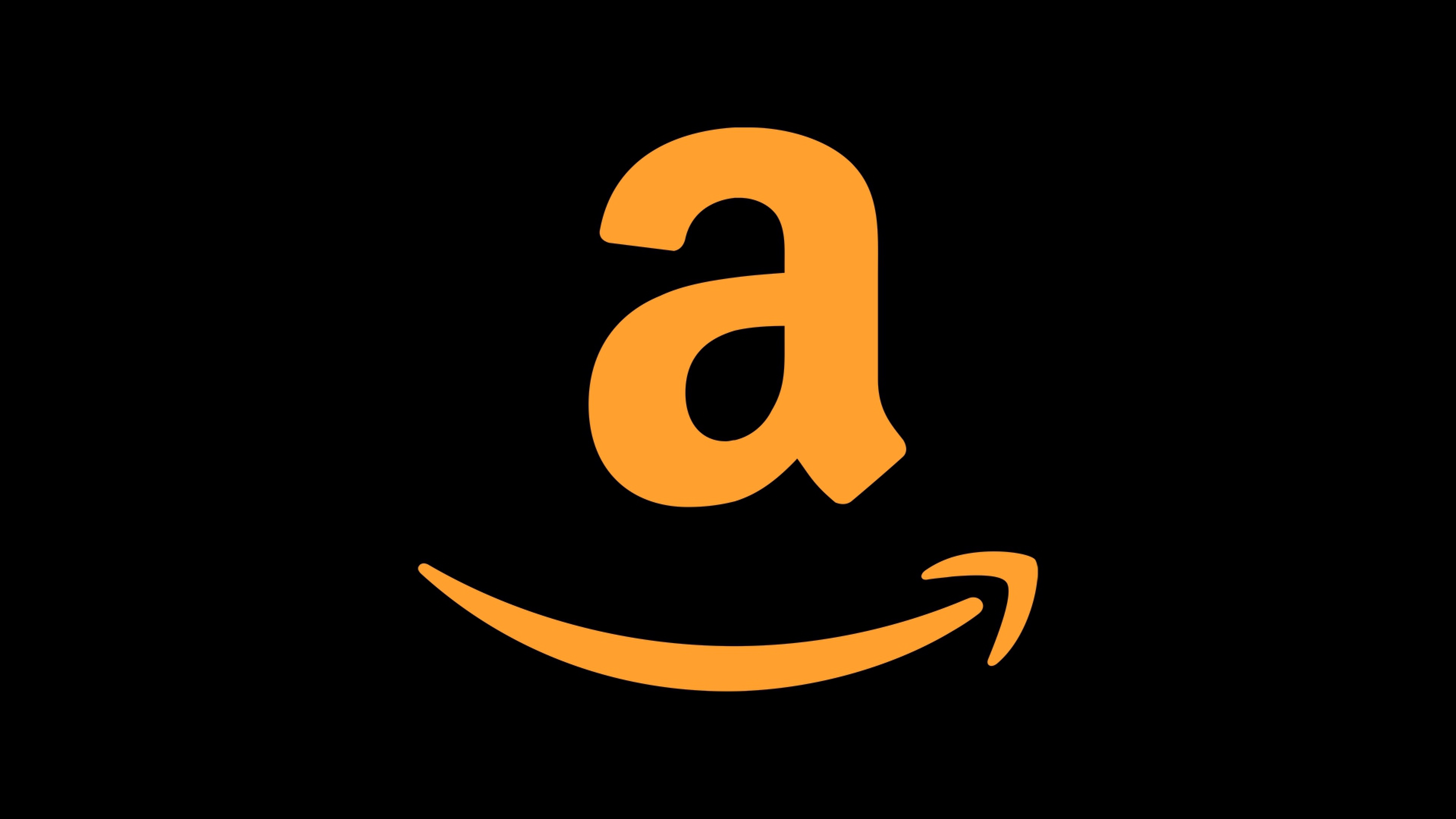 Amazon: Minimalistic logo, An American multinational technology company. 3840x2160 4K Wallpaper.