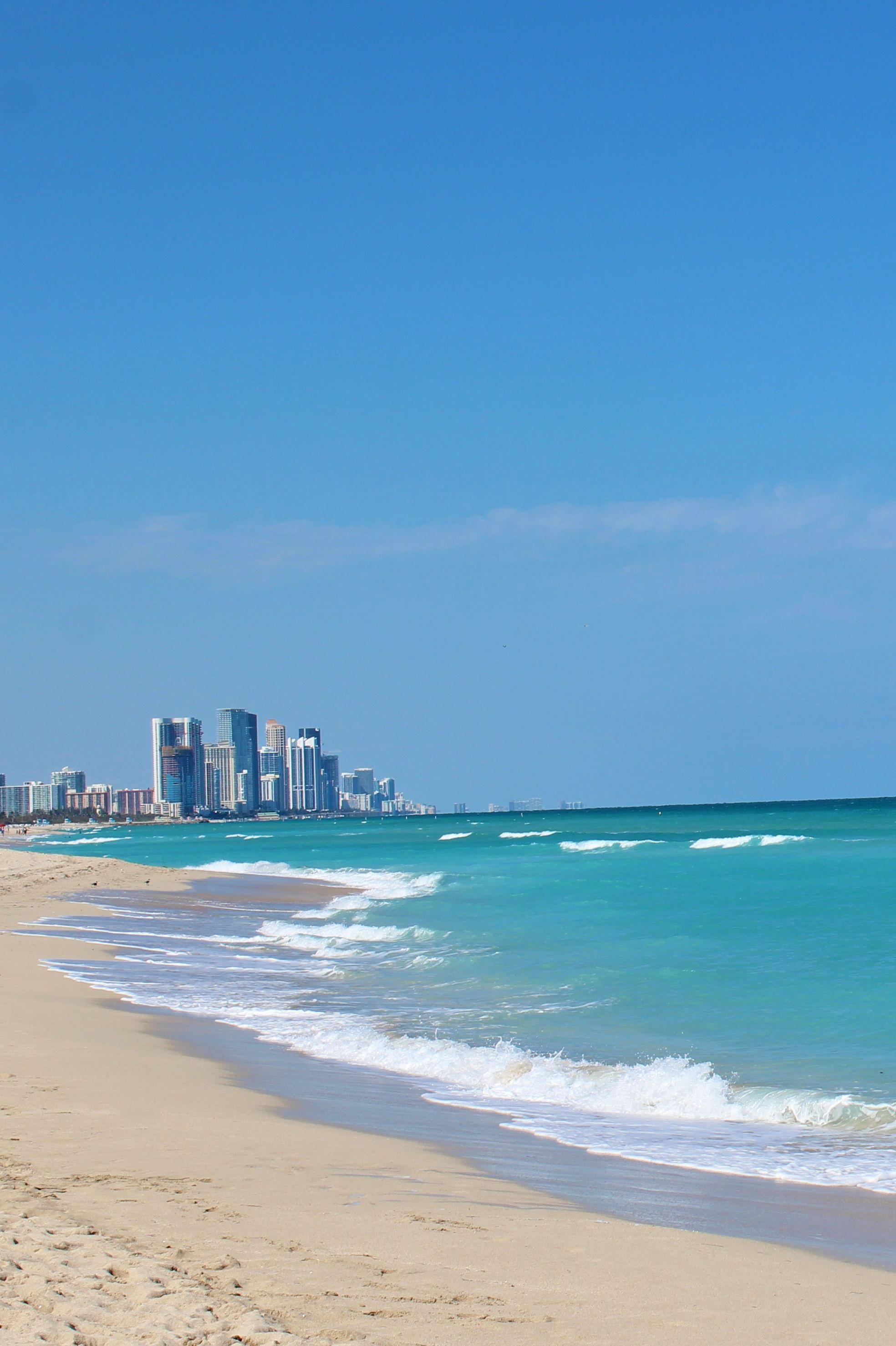 Miami Beach Skyline, Travels, North Shore historic district, Beach destination, 1970x2960 HD Phone