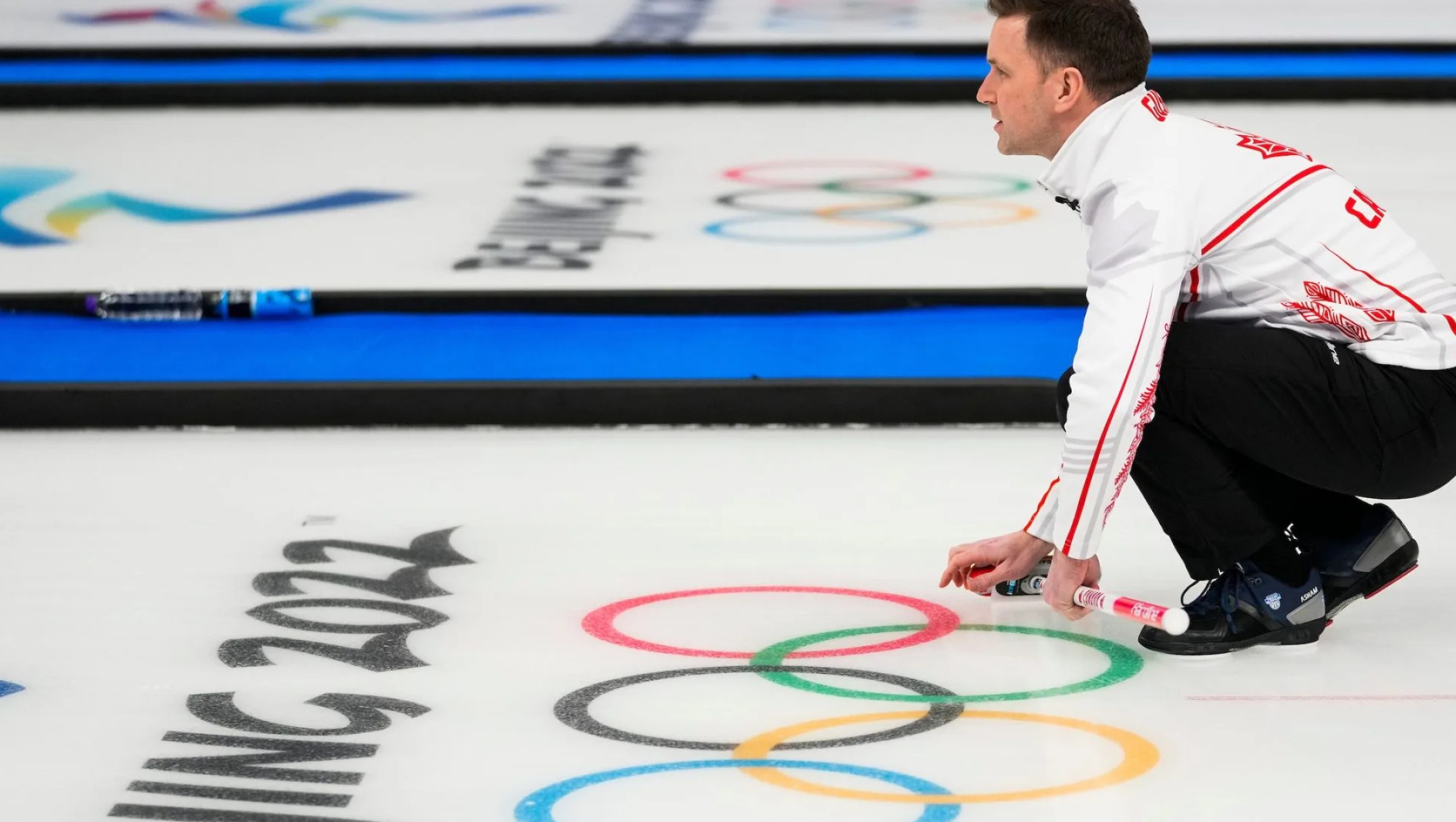 Curling: Brad Gushue, A Canadian curler, Beijing 2022 bronze medalist. 2160x1220 HD Background.