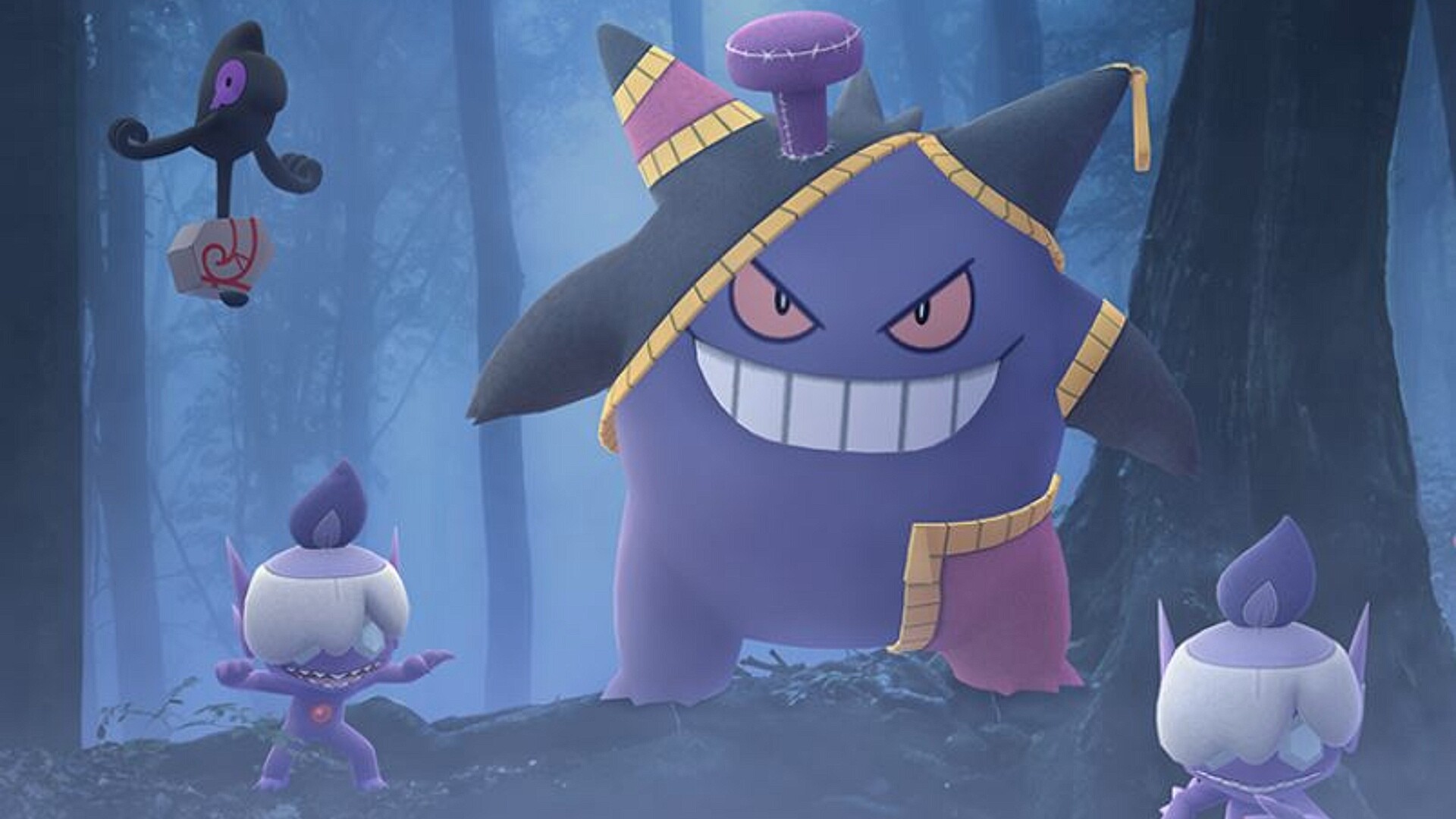 Ghost Pokemon: Night Shade is a signature move of Gastly's evolutionary line. 1920x1080 Full HD Background.