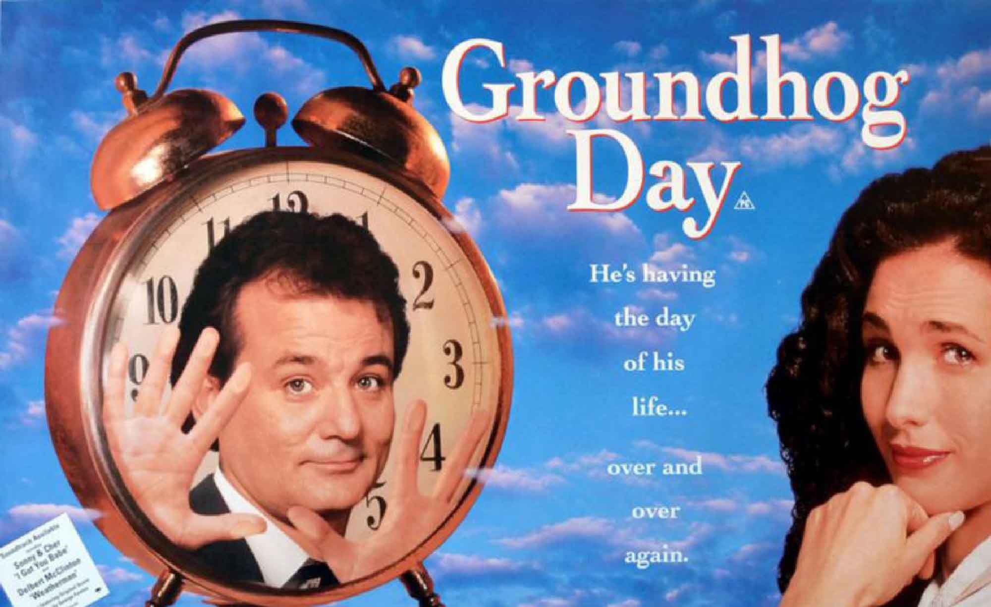 Groundhog Day (Movie): Bill Murray, One of the highest-grossing films of 1993. 2000x1230 HD Background.