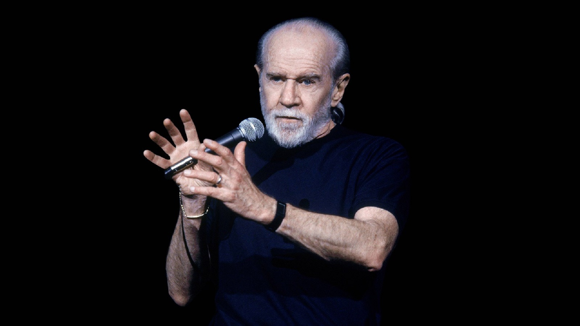 George Carlin: Commented on American political issues and satirized American culture. 1920x1080 Full HD Wallpaper.