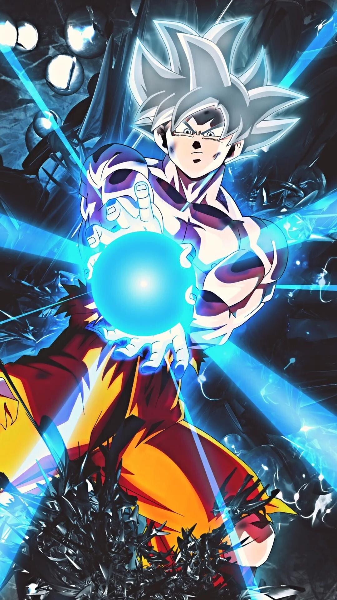Goku Kamehameha: Energy blast created in the anime/manga Dragon Ball, Created by Master Roshi. 1080x1920 Full HD Background.