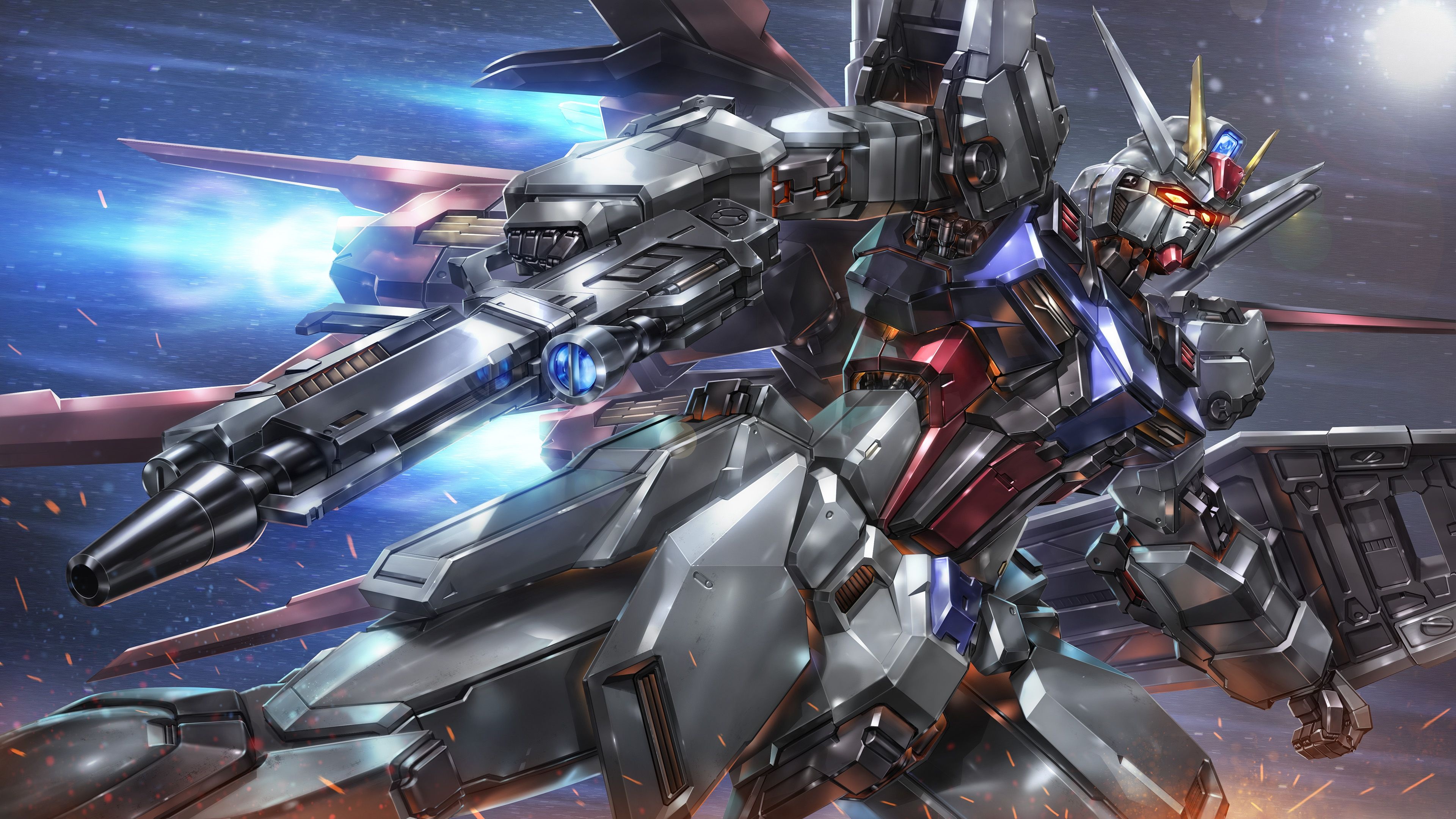 Gundam SEED, Aile Strike Gundam, Mecha robots, Intense battles, 3840x2160 4K Desktop