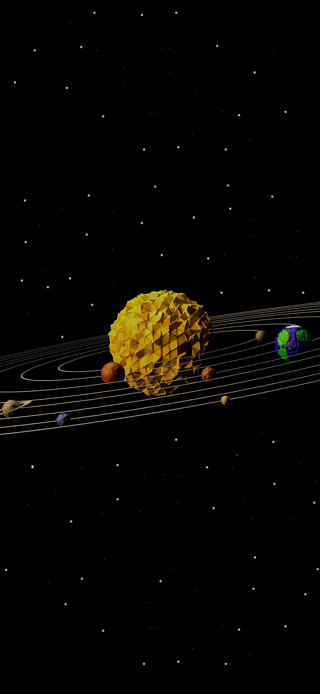 Solar System: A medium-size star with eight planets orbiting it, The Sun. 1130x2440 HD Wallpaper.