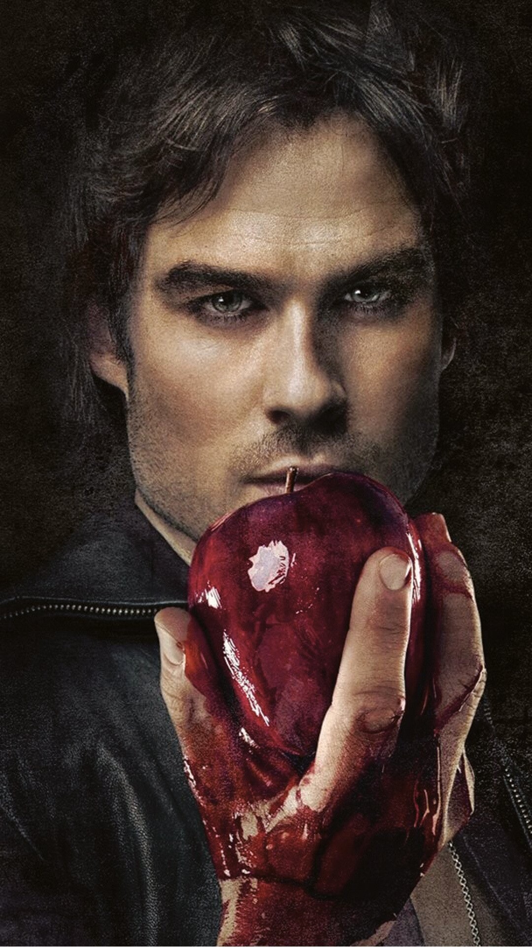 The Vampire Diaries (TV Series): American TV Show, Ian Somerhalder, Fruit Covered With Blood Methafor, Damon. 1080x1920 Full HD Background.