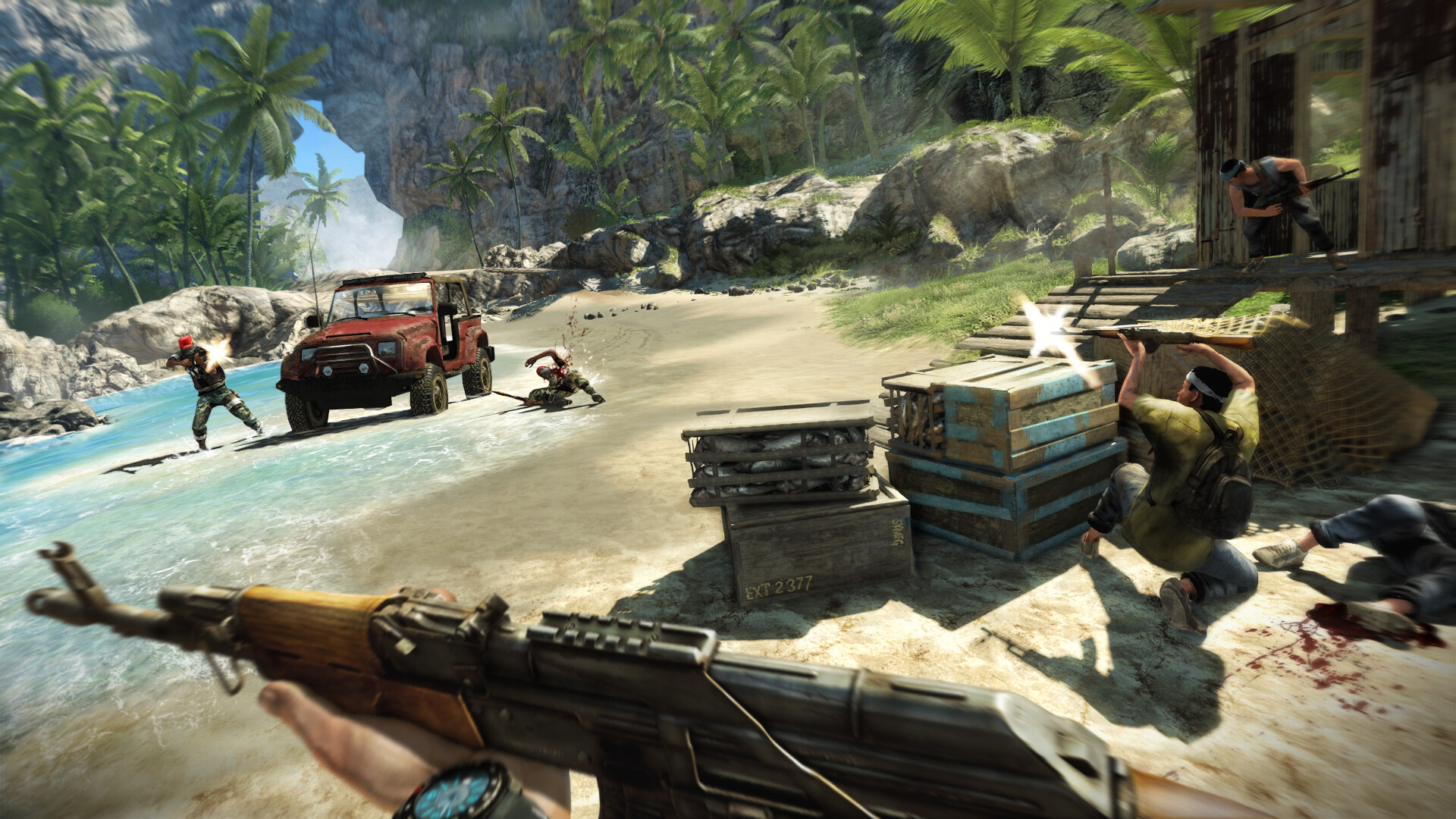 Far Cry 3: The game is set on a tropical island between the Indian and Pacific Oceans. 1920x1080 Full HD Background.
