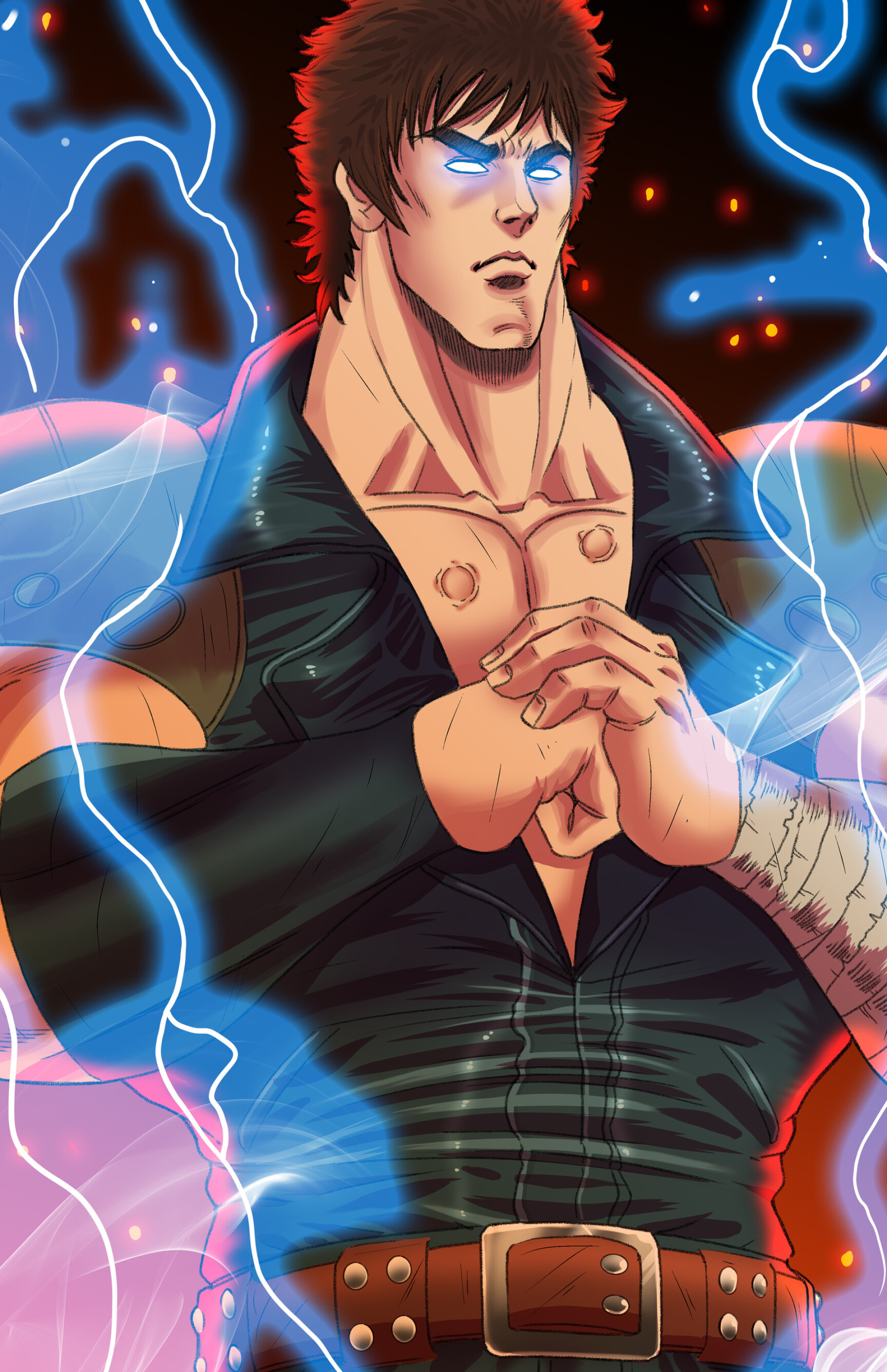Hokuto no Ken, Anime masterpiece, Artistic rendering, Fist of the North Star, 1920x2970 HD Phone