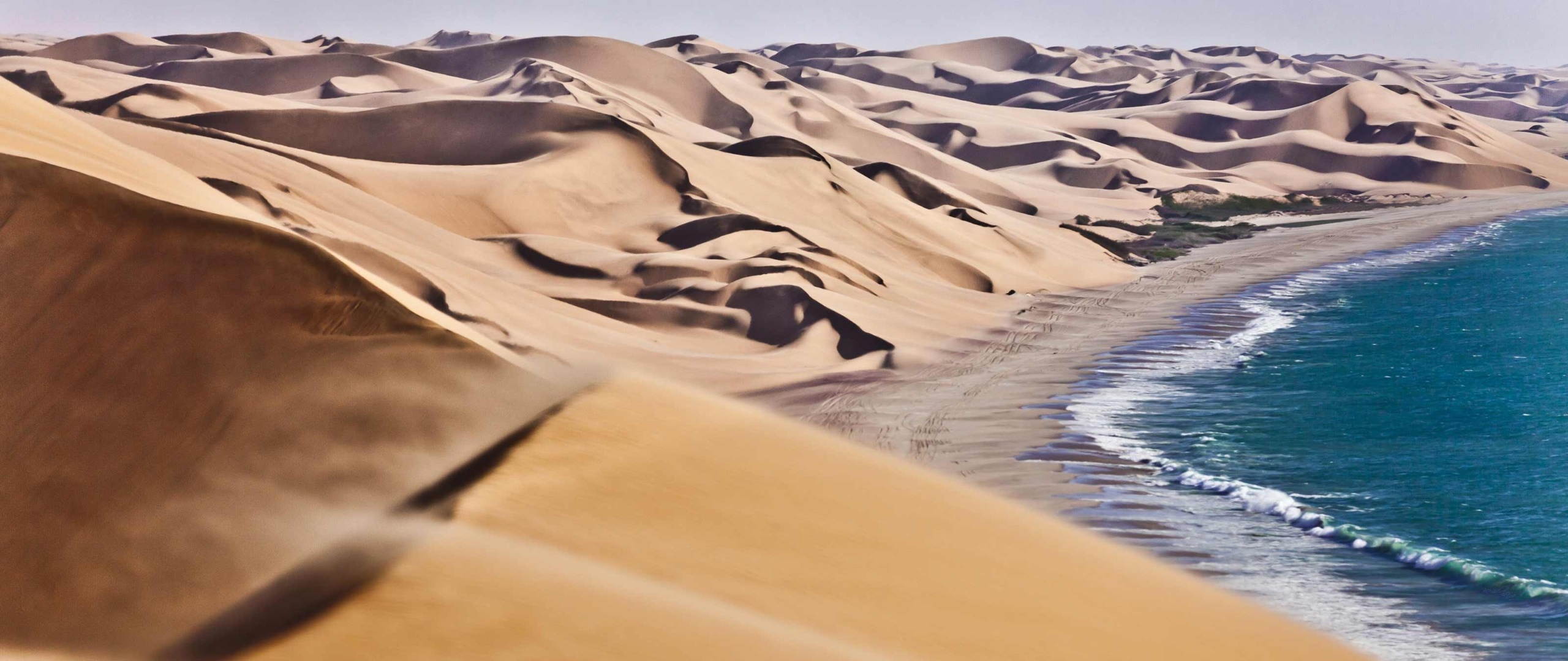 Namibia trekking, Desert wanderlust, Namib desert, Coastal oasis, 2560x1080 Dual Screen Desktop