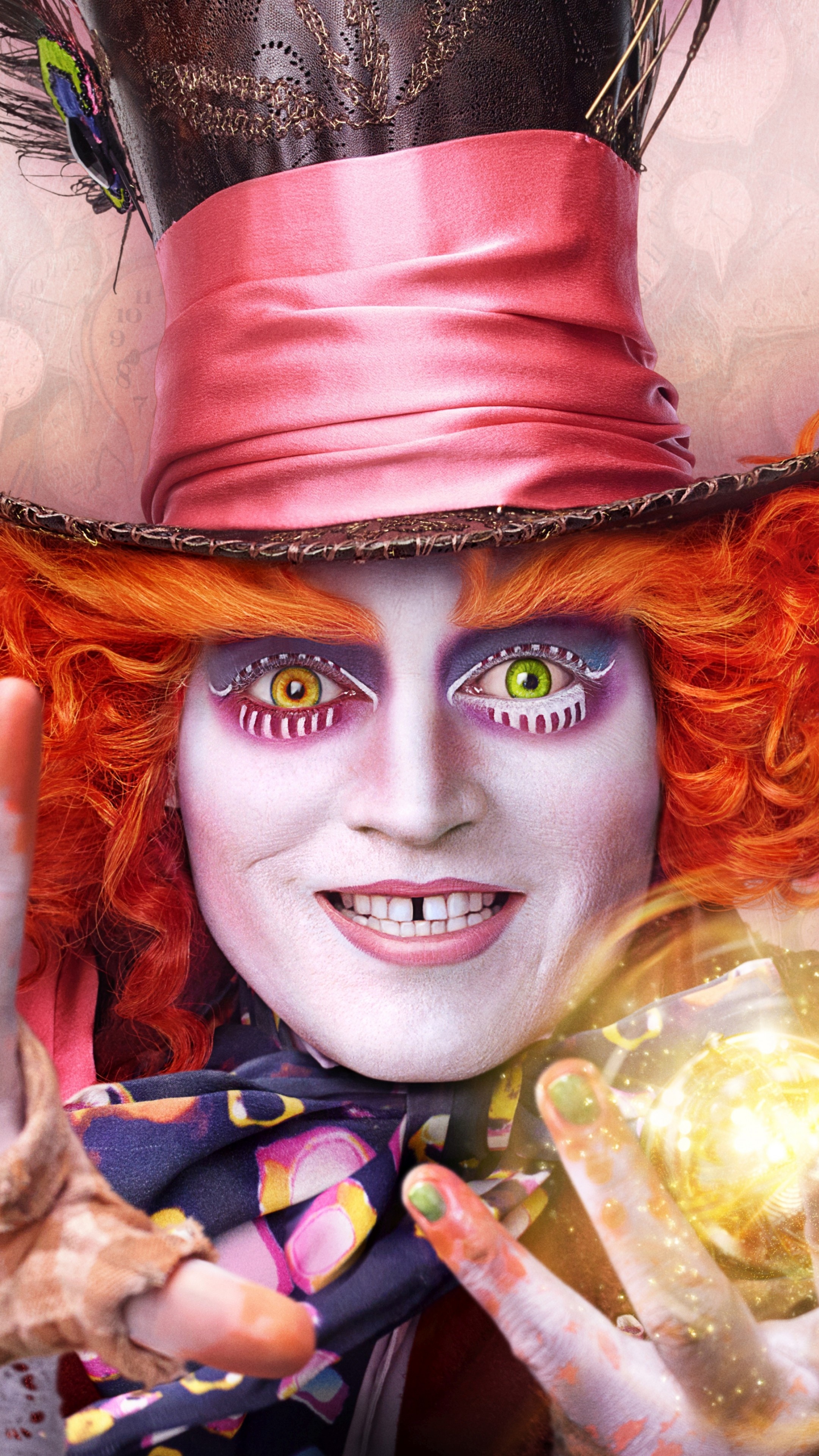 Johnny Depp: Alice Through the Looking Glass, Tarrant Hightopp, Mad Hatter. 2160x3840 4K Background.
