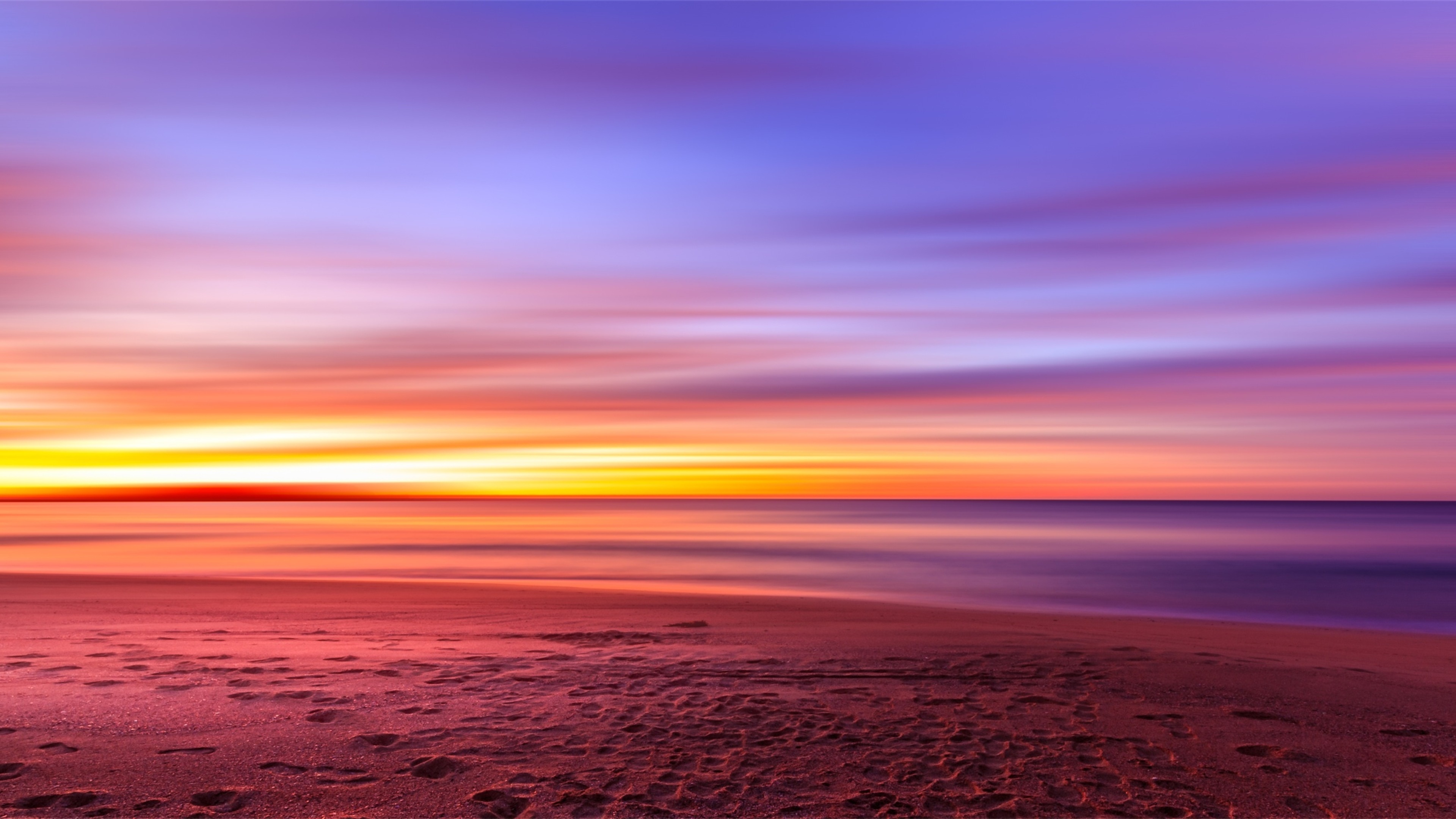 Purple sky beach sunset, 4K wallpapers, 3840x2160 4K Desktop