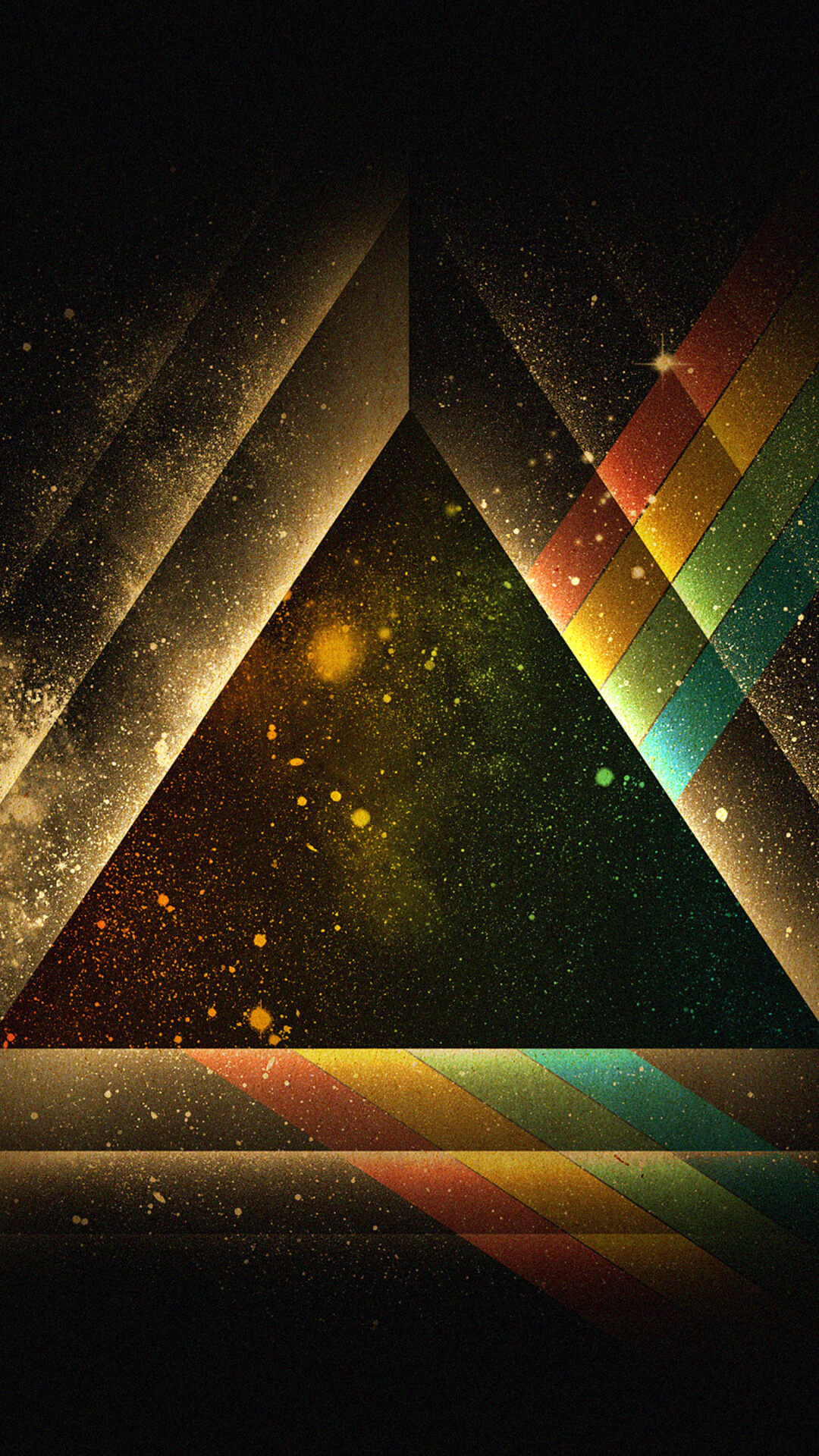 Triangle: Art, Rainbow, Optical prism, Acute angles, Universe. 1080x1920 Full HD Background.