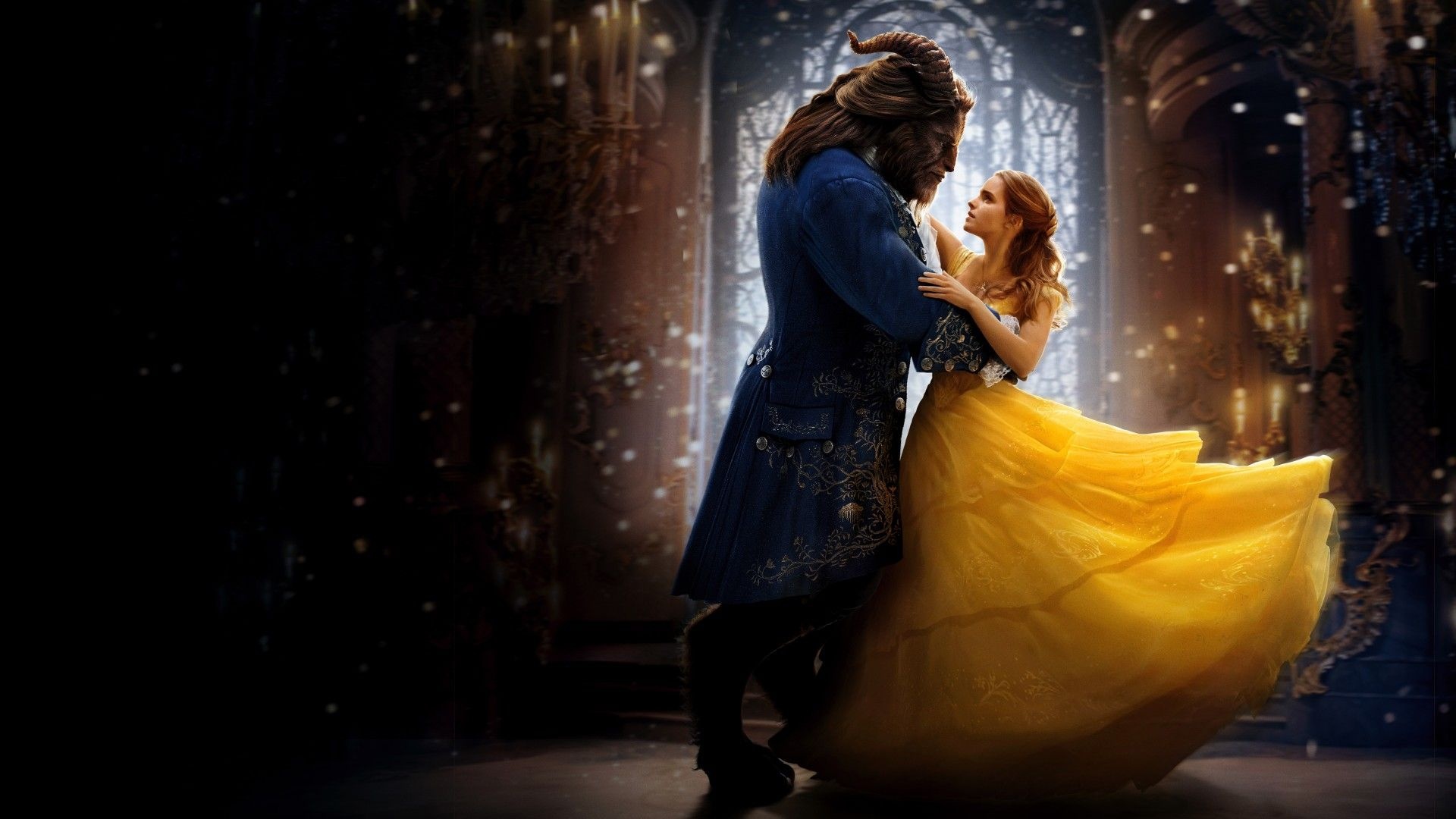 Emma Watson as Belle, Enchanted castle, Timeless love, Mysterious prince, 1920x1080 Full HD Desktop
