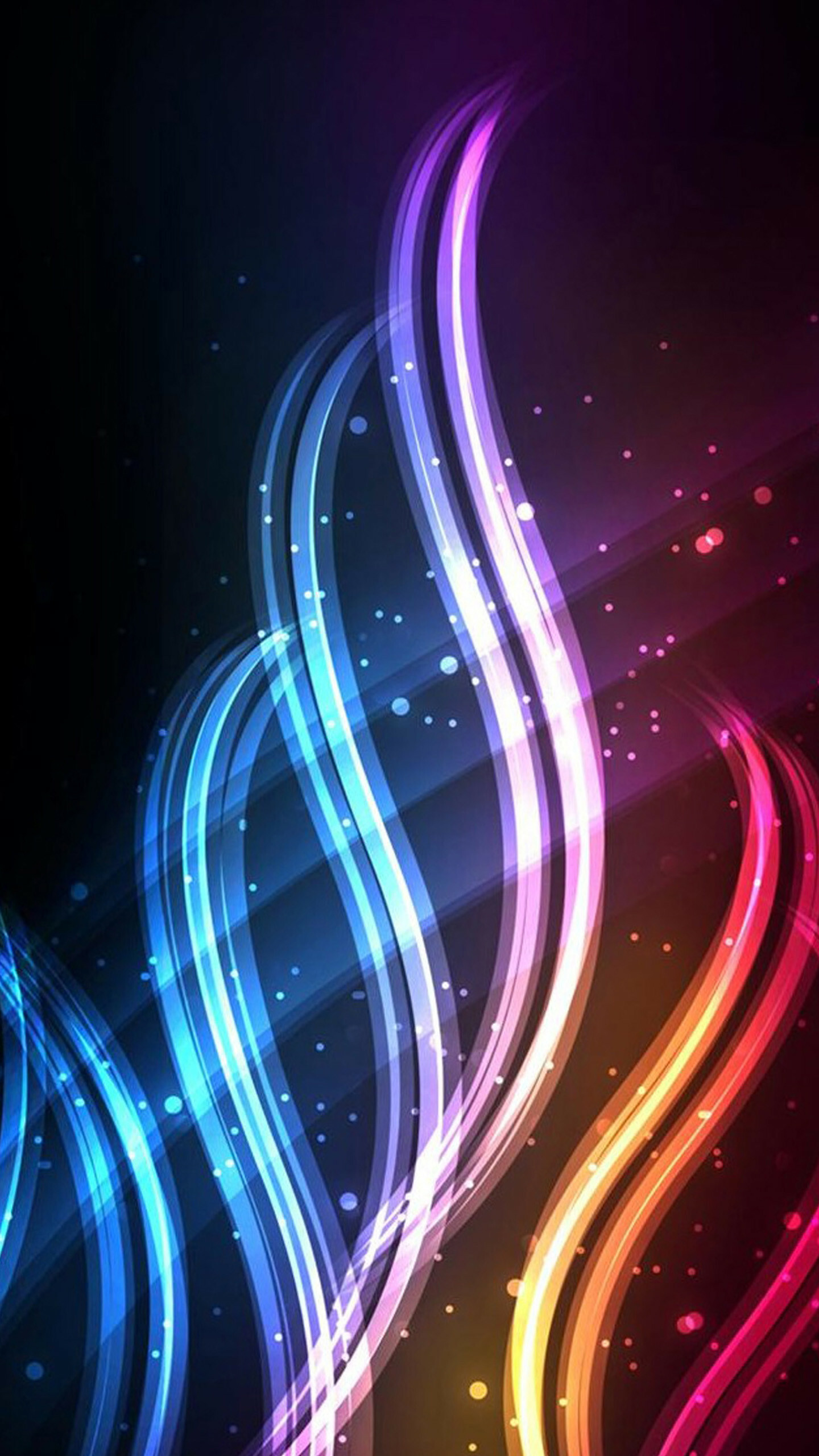 Neon: Used in forms of abstract patterns or shapes. 1440x2560 HD Background.