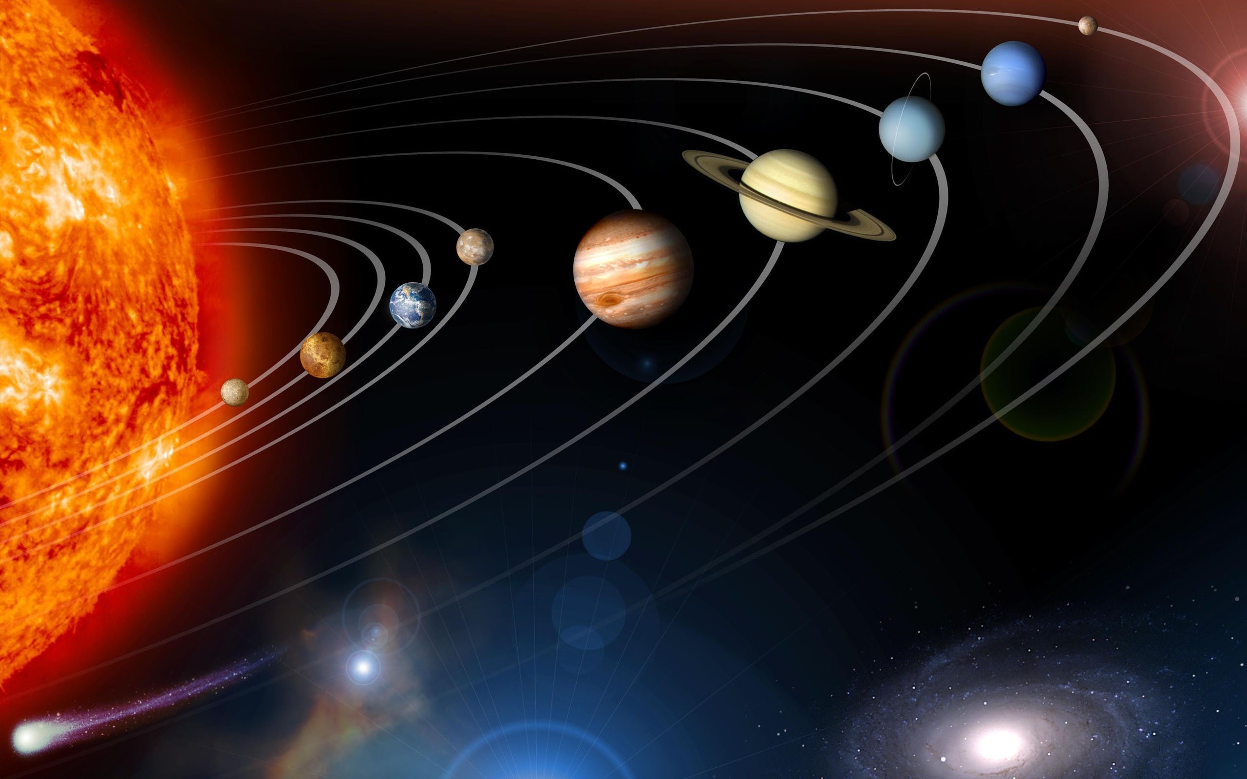 Nine planets, Space exploration, Astronomical wonders, Planetary system, 2560x1600 HD Desktop