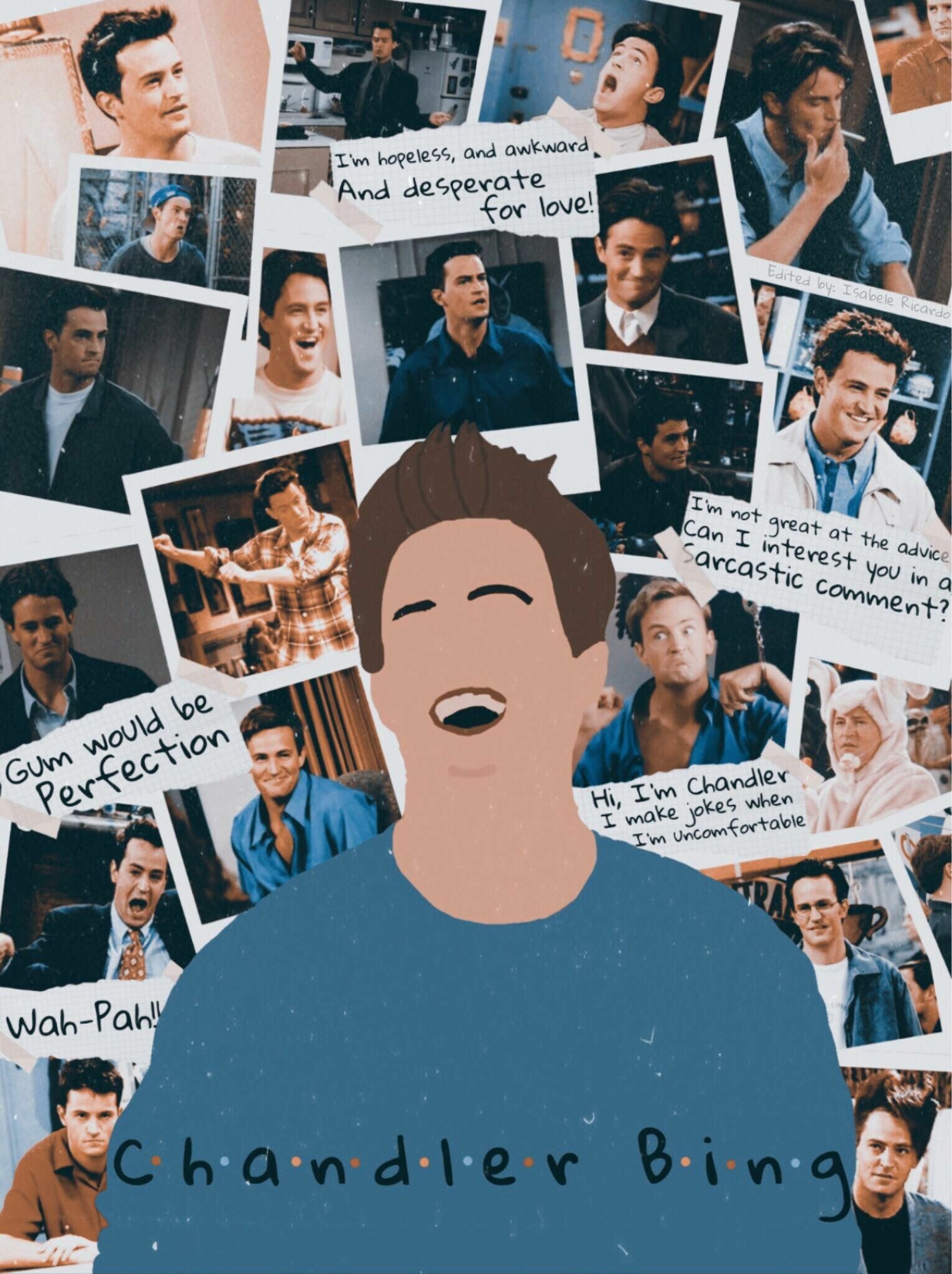 Friends (TV Series): Chandler Bing, An executive in statistical analysis and data reconfiguration for a large, multinational corporation. 1540x2050 HD Wallpaper.