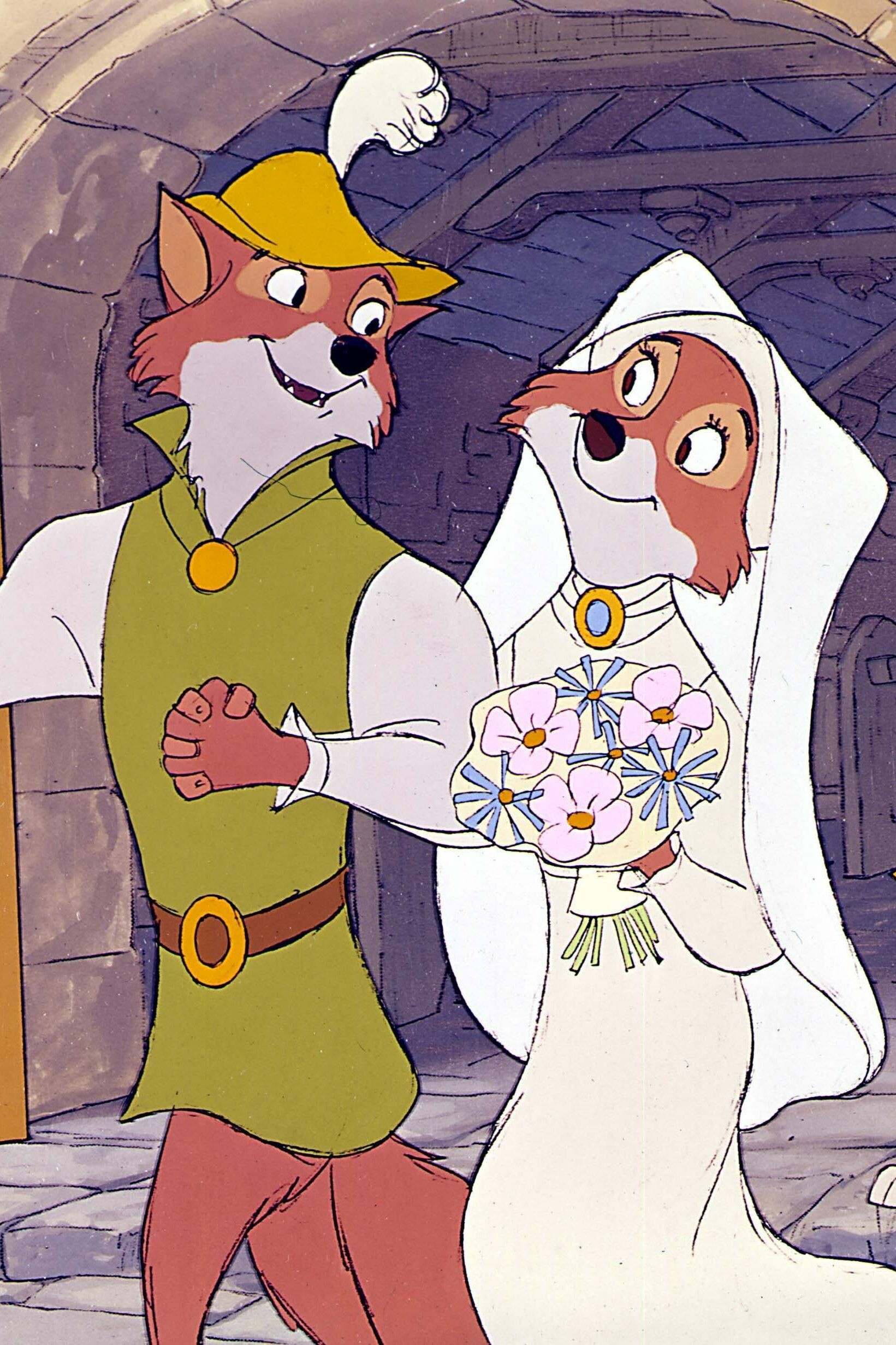 Robin Hood (Cartoon): Disney, Brian Bedford as titular protagonist, Monica Evans as Maid Marian. 1650x2470 HD Wallpaper.
