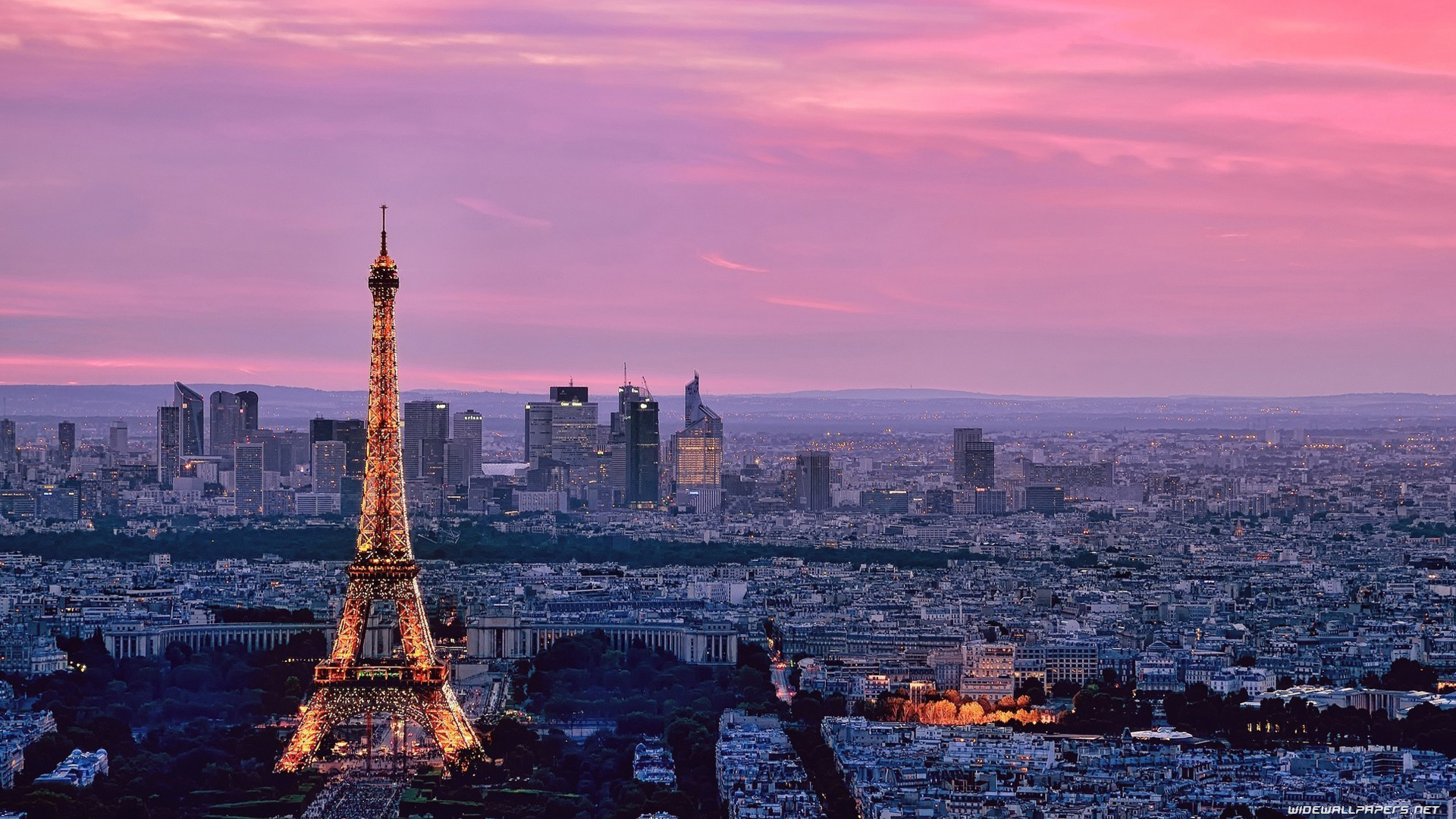 Paris: Known as the “City of Light”, Sunset. 1920x1080 Full HD Background.