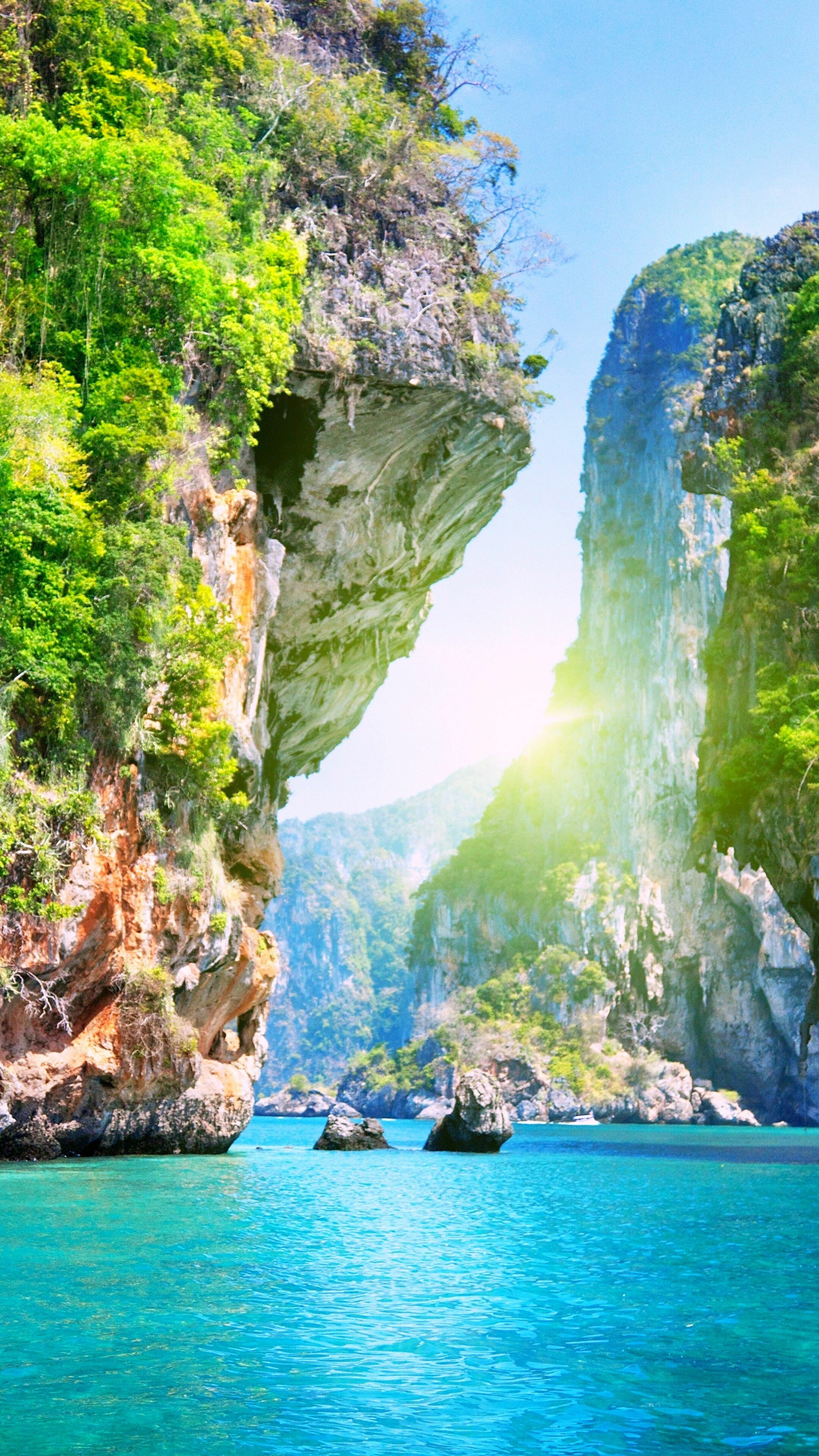 Island: Thailand, The land, formed by tectonic forces or volcanic eruptions. 2160x3840 4K Wallpaper.
