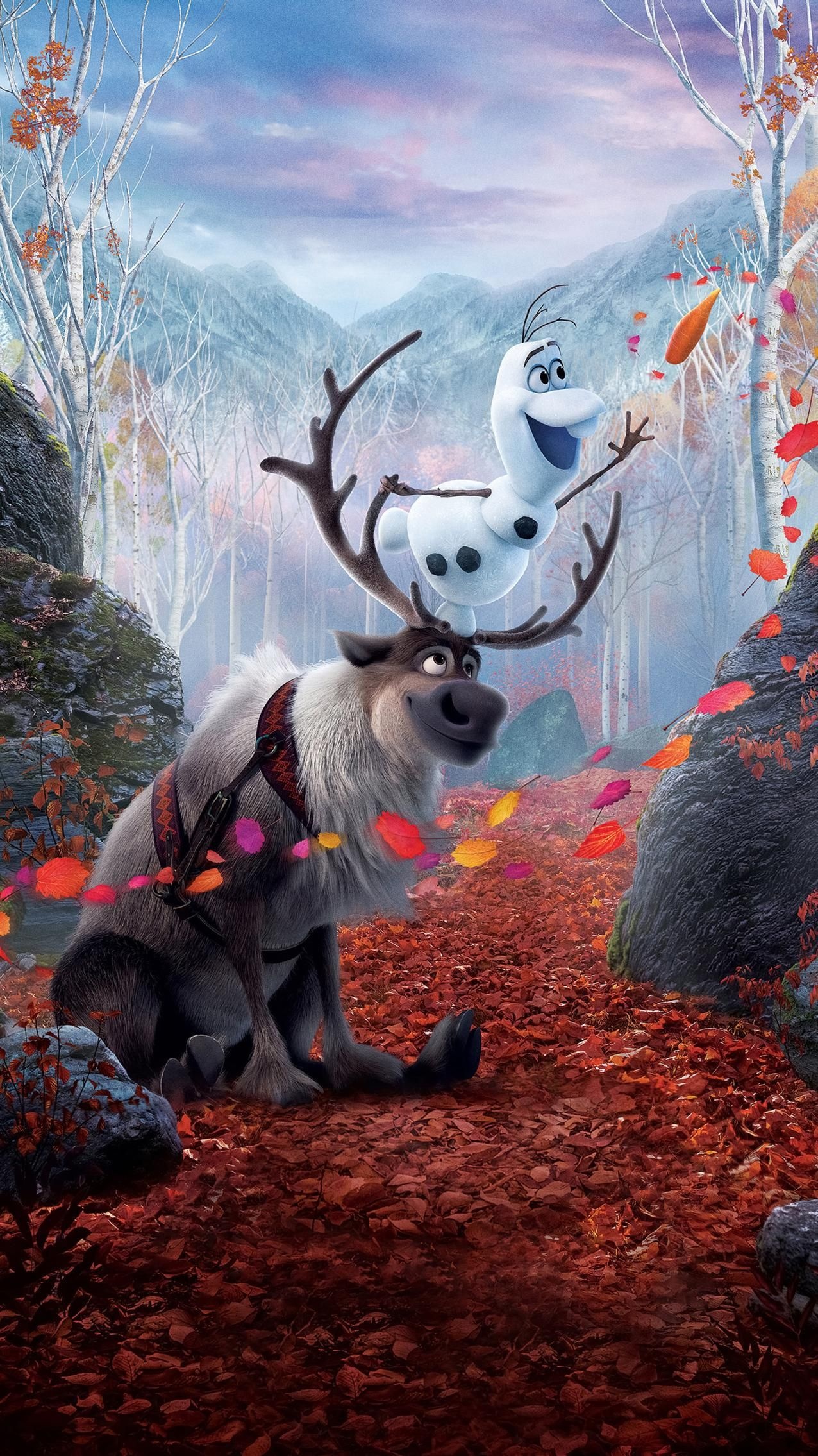 Olaf, Frozen II, Magical adventure, Beloved Disney animation, 1280x2270 HD Phone