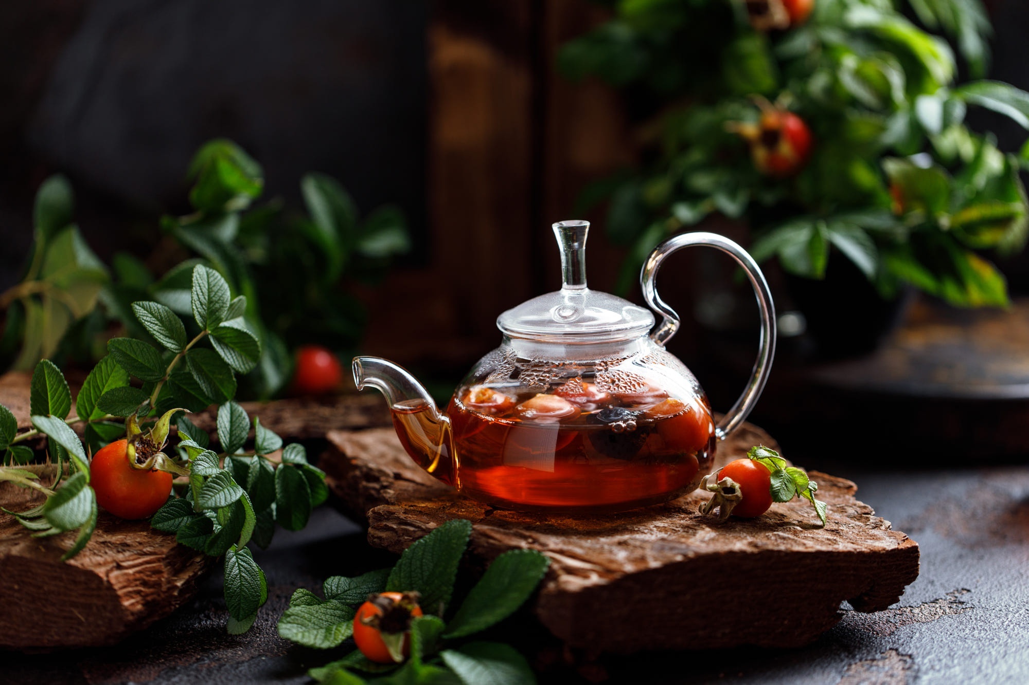 Tea: Container for brewing organic beverages, Rose hips, high in vitamin C. 2000x1340 HD Wallpaper.