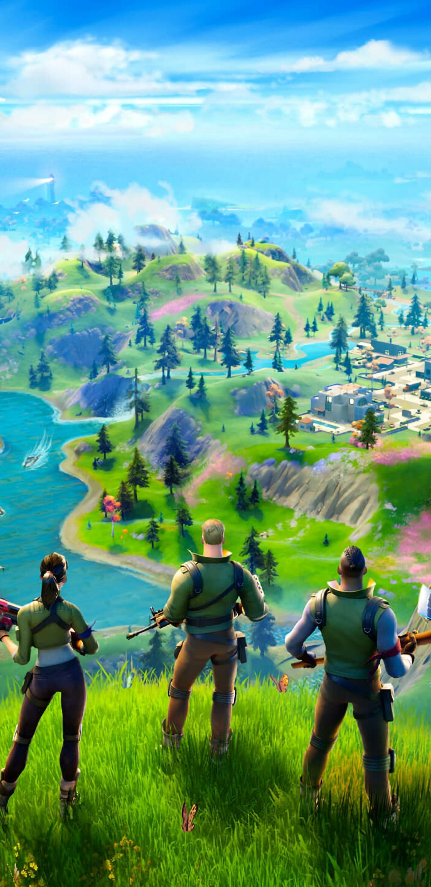 Fortnite: Ultra-popular video game, Blends elements of sandbox building games with fast-paced action. 1440x2960 HD Background.