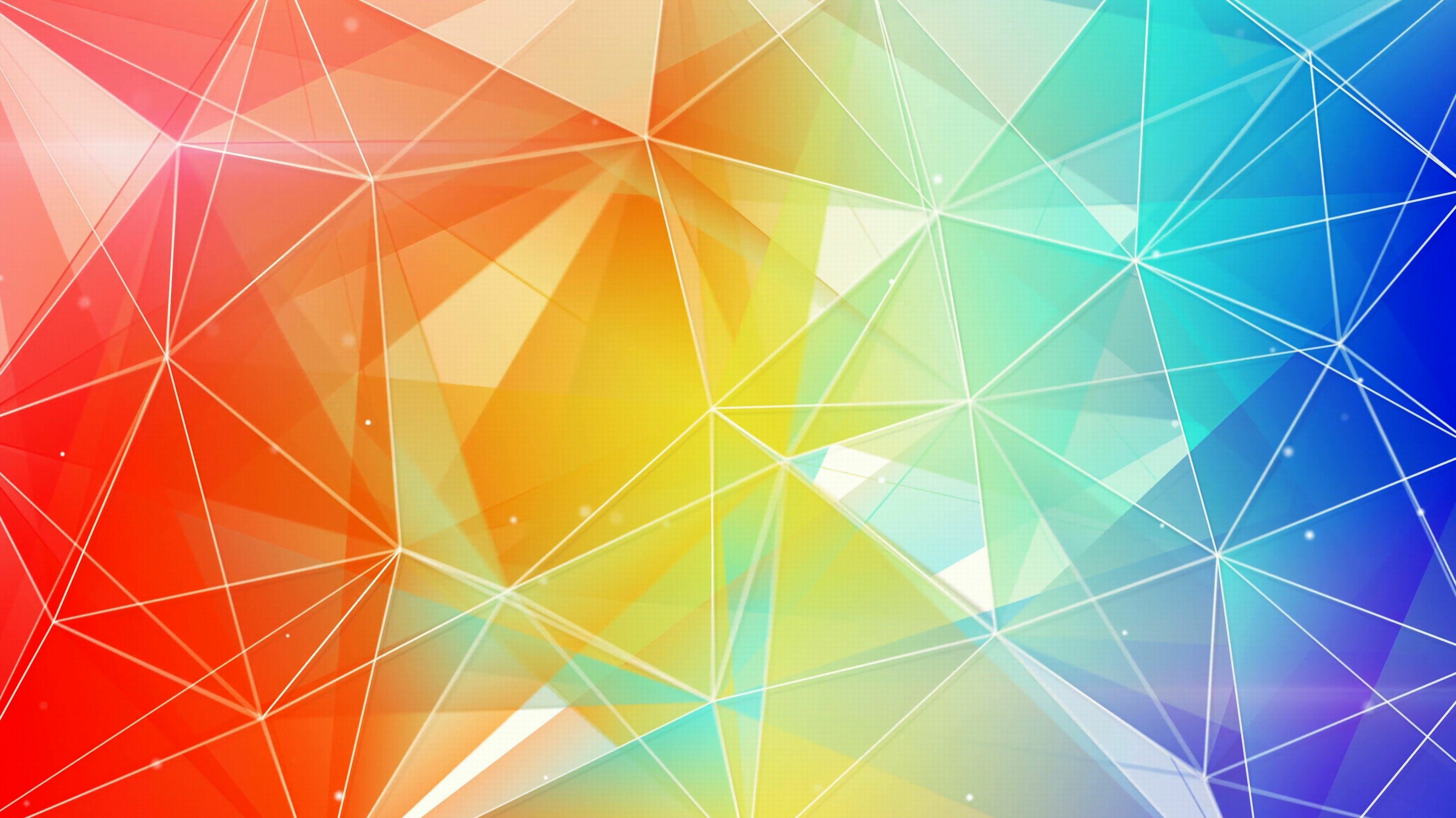 Geometry: Colorful ornament, Complementary angles, Line segments. 3840x2160 4K Background.