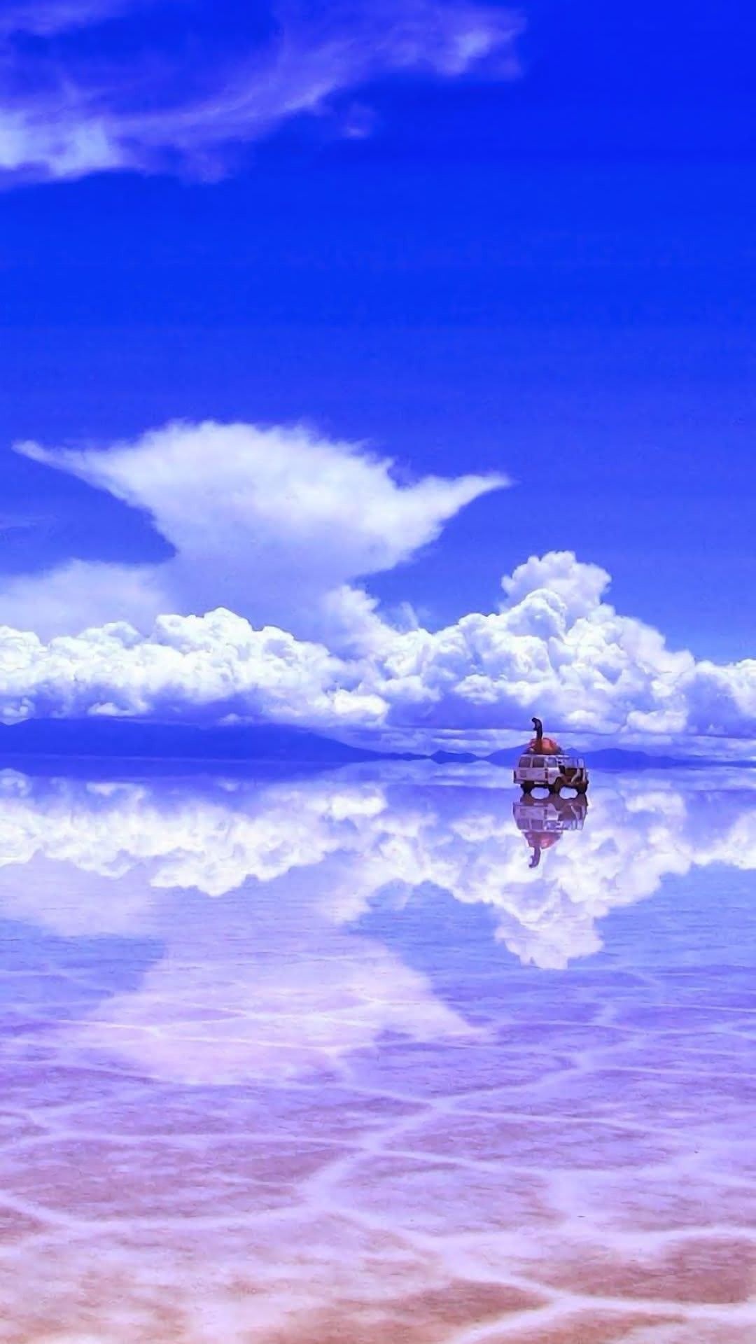 Salar De Uyuni, Bolivia, Travels, Mesmerizing clouds, 1080x1920 Full HD Phone
