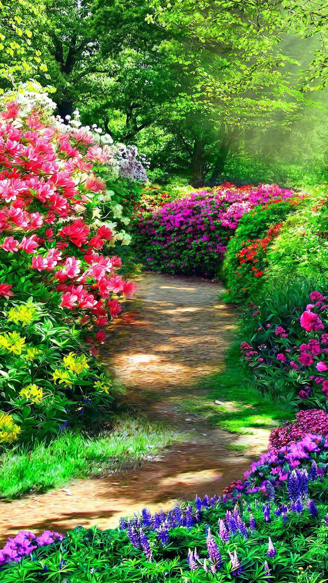 Garden wonders, Nature's paradise, Blooming flowers, Outdoor retreat, 1080x1920 Full HD Phone