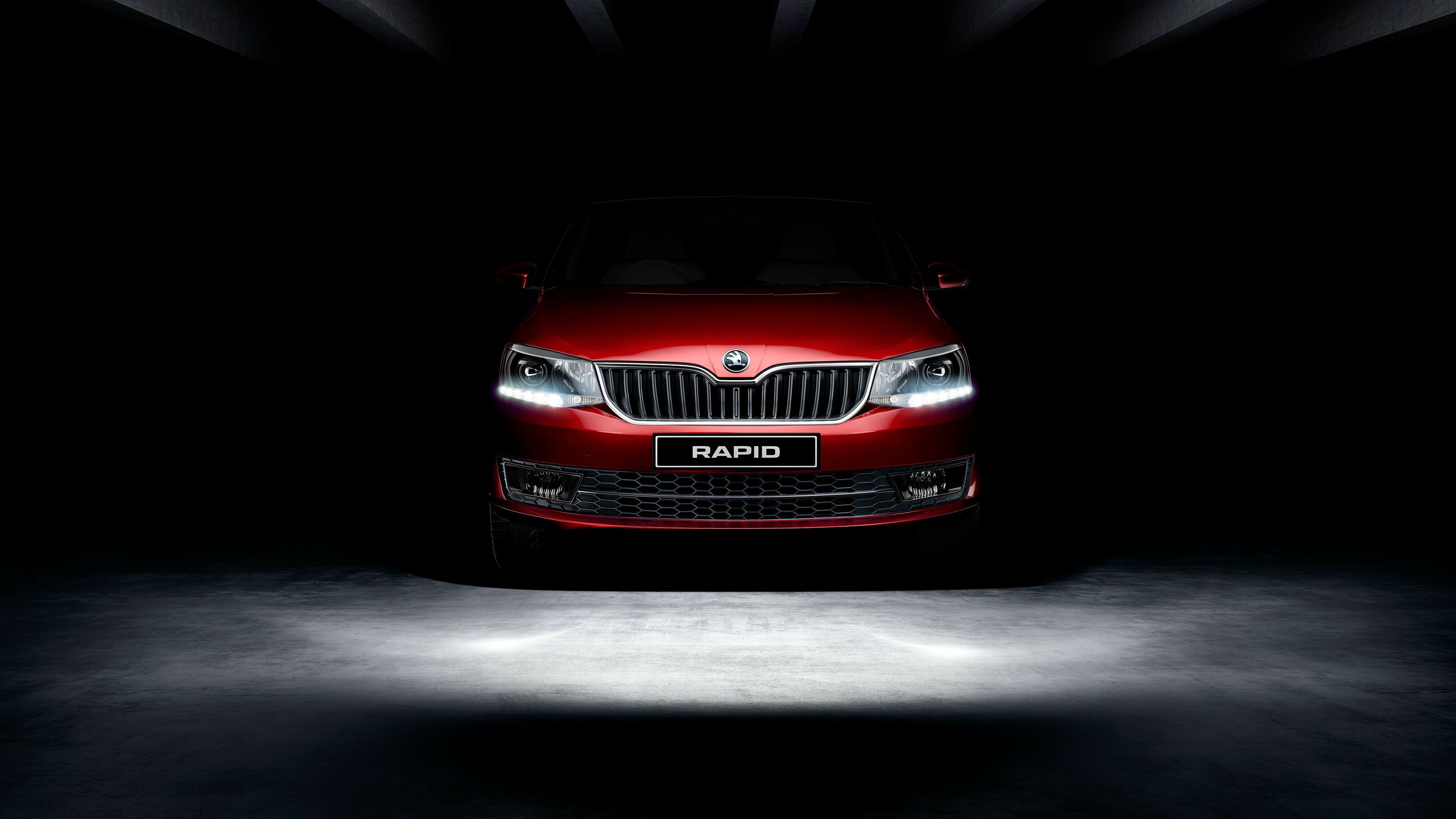 Skoda: Rapid, A range of small family car models produced by the Czech manufacturer. 3840x2160 4K Wallpaper.