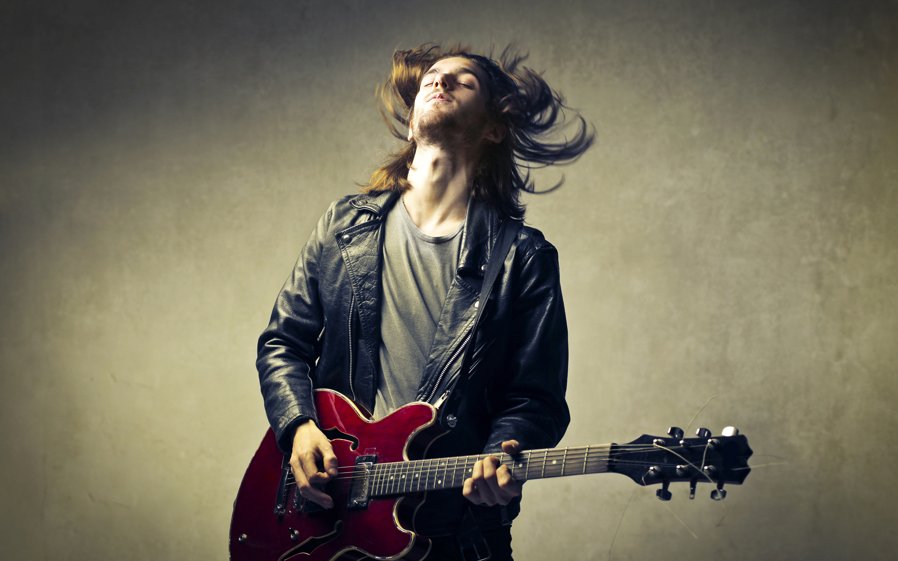 Guitar: Man playing music, Guitar player, A musical instrument with six strings and a long neck. 2880x1800 HD Background.