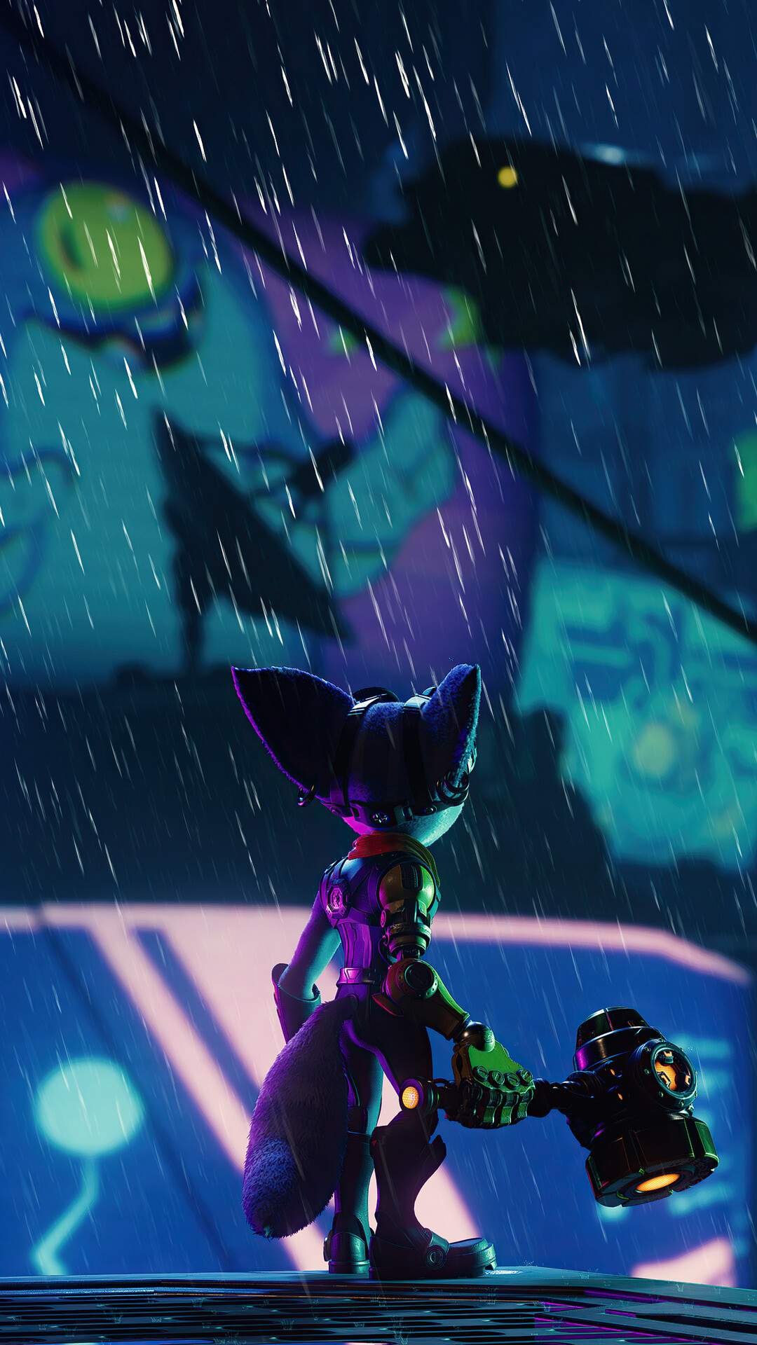 Ratchet and Clank: Rift Apart: A feline humanoid, Battles evil forces across dimensions. 1080x1920 Full HD Background.