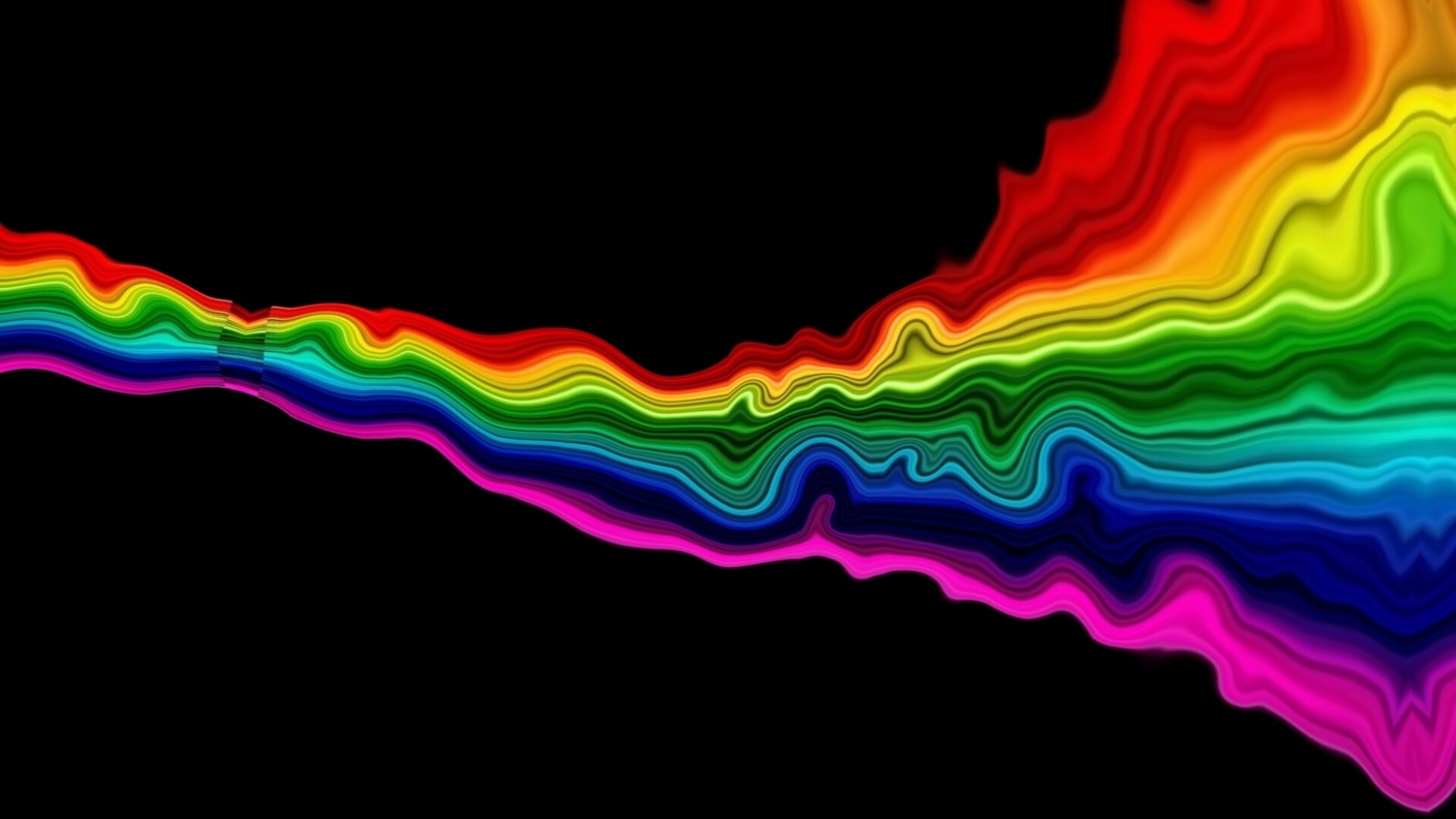 Rainbow Colors: Abstract digital illustration, Art movement. 1920x1080 Full HD Background.