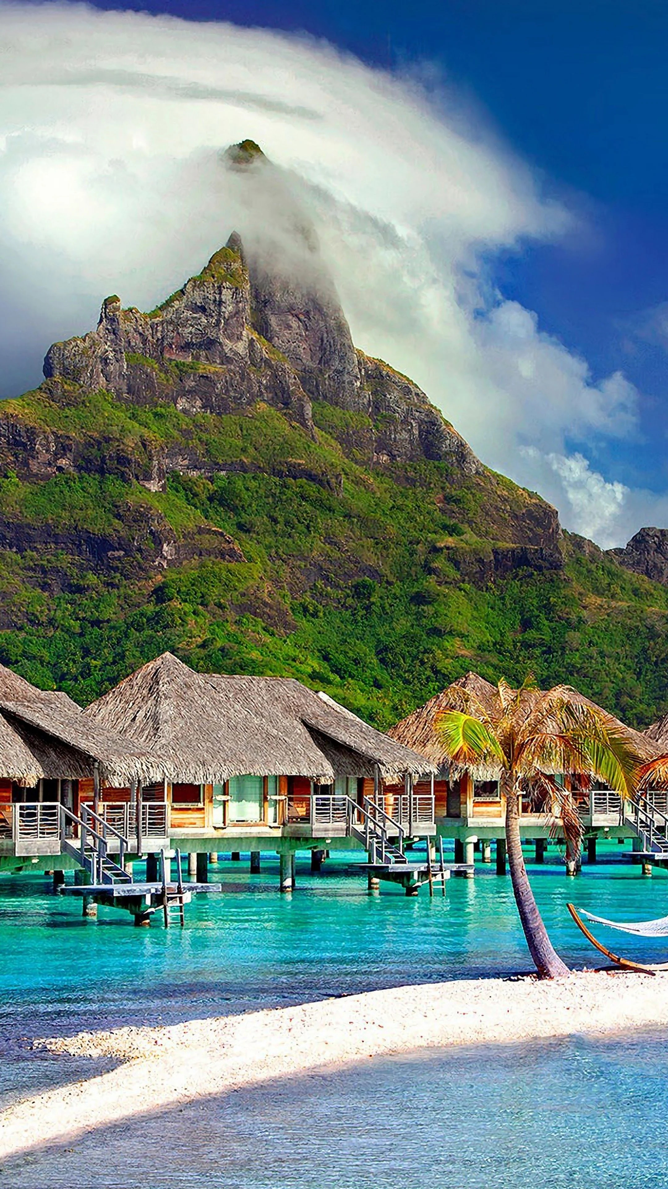 Exquisite Bora Bora, Stunning iPad wallpapers, Tropical paradise, Relaxing views, 2160x3840 4K Handy