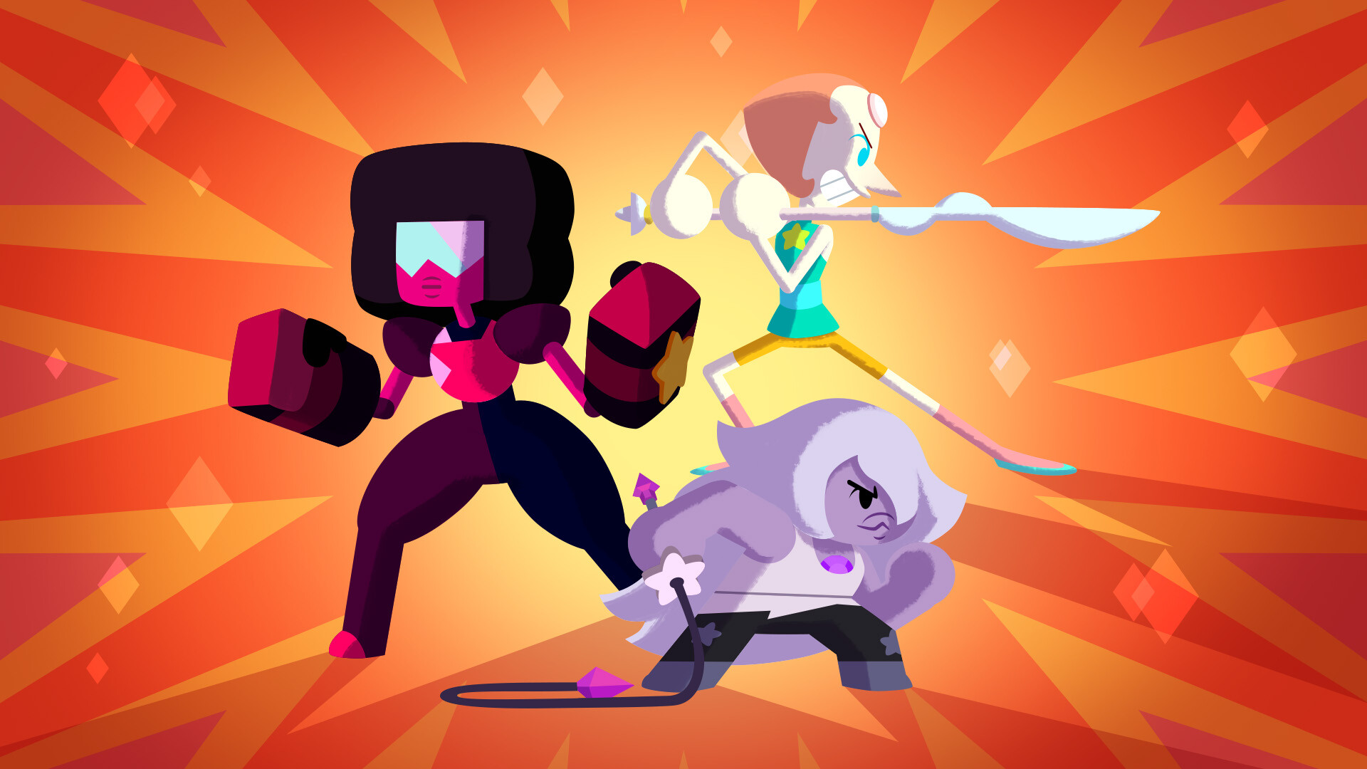 Garnet (Steven Universe): The Crystal Gems, The leader with Amethyst and Pearl, Humanity and the Earth protectors. 1920x1080 Full HD Wallpaper.