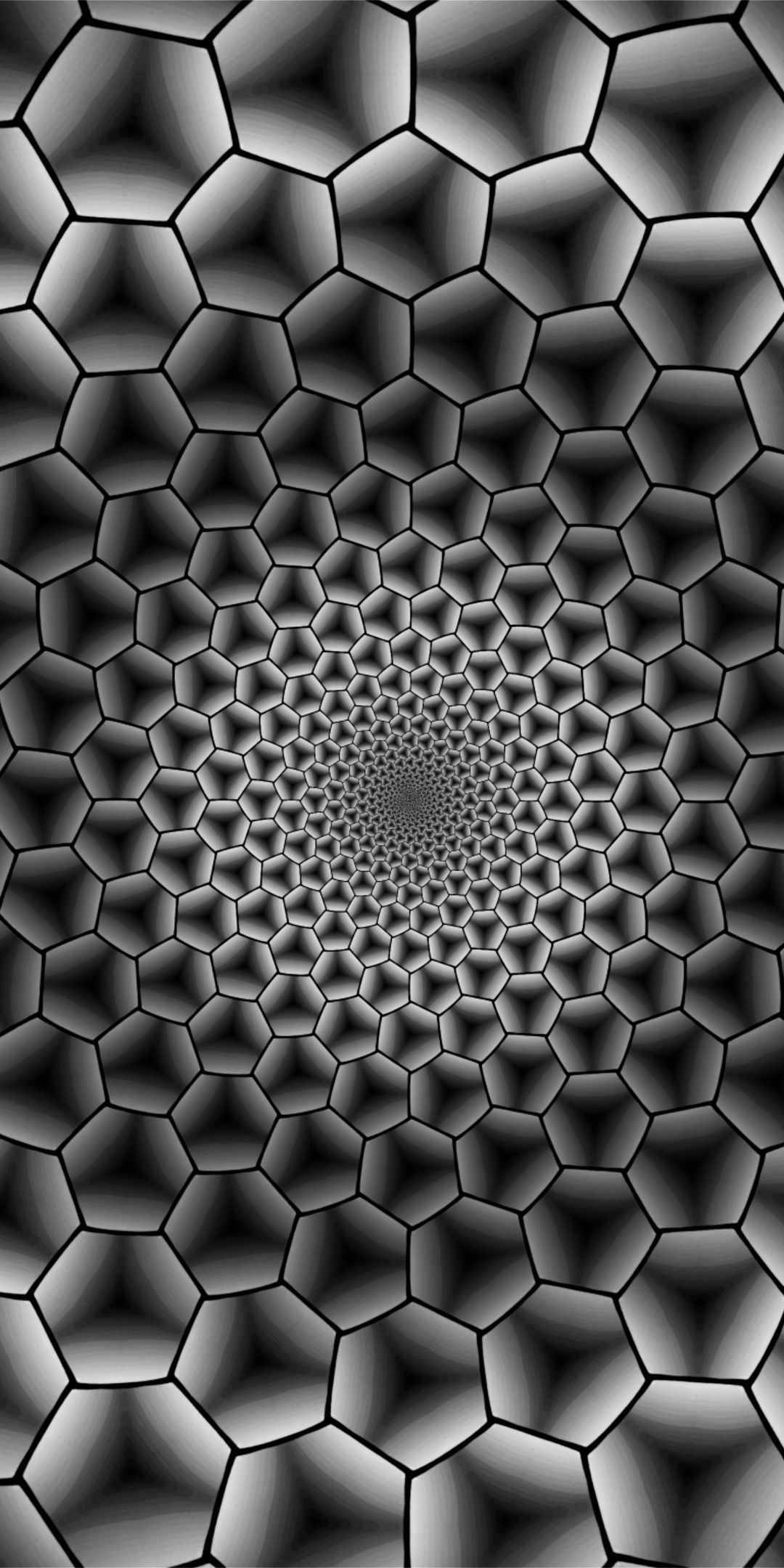 Optical Illusion (Other), Abstract texture, Hexagons immersion, Optical phenomenon, 1080x2160 HD Phone